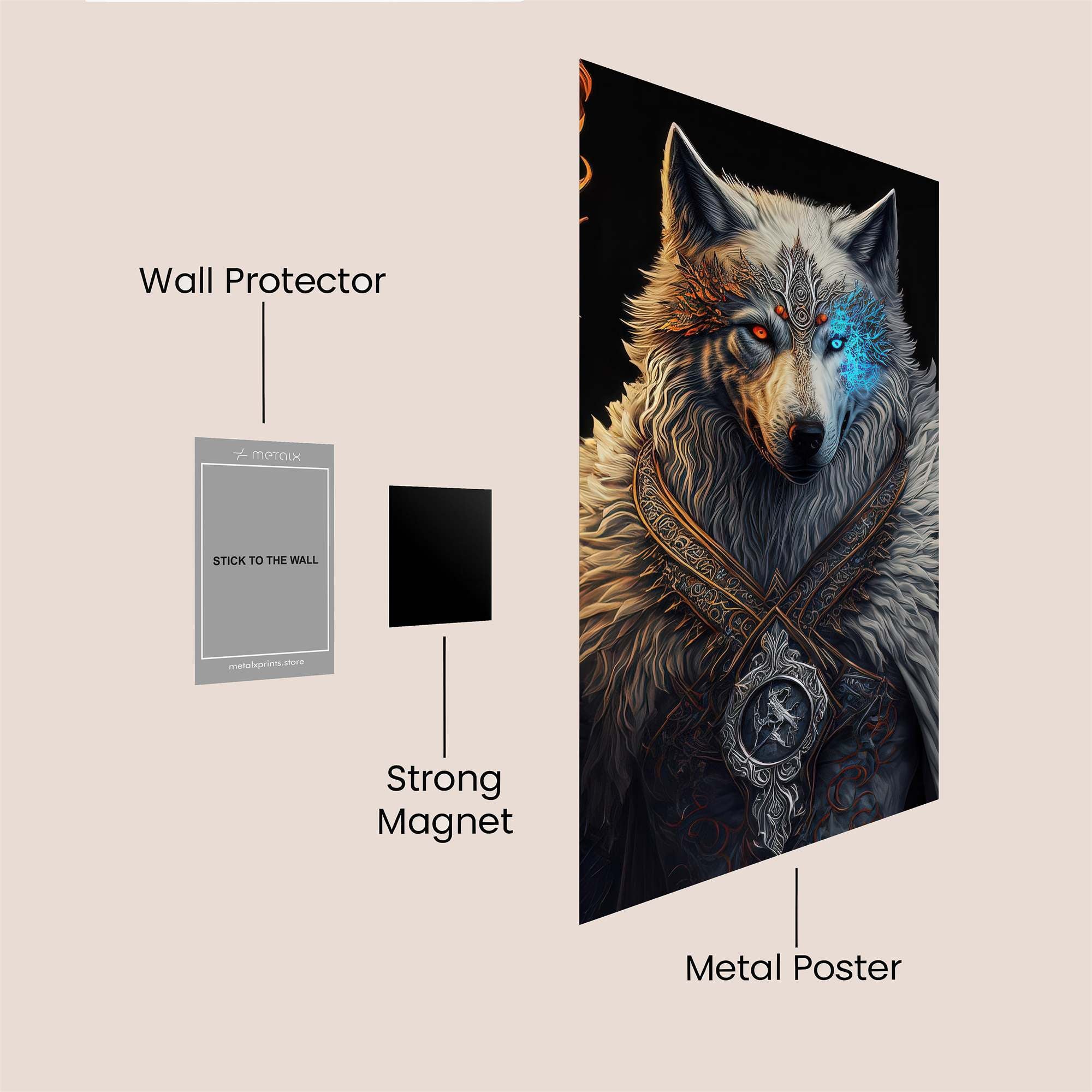 Wolf Mage Safe Wall Magnetic / M