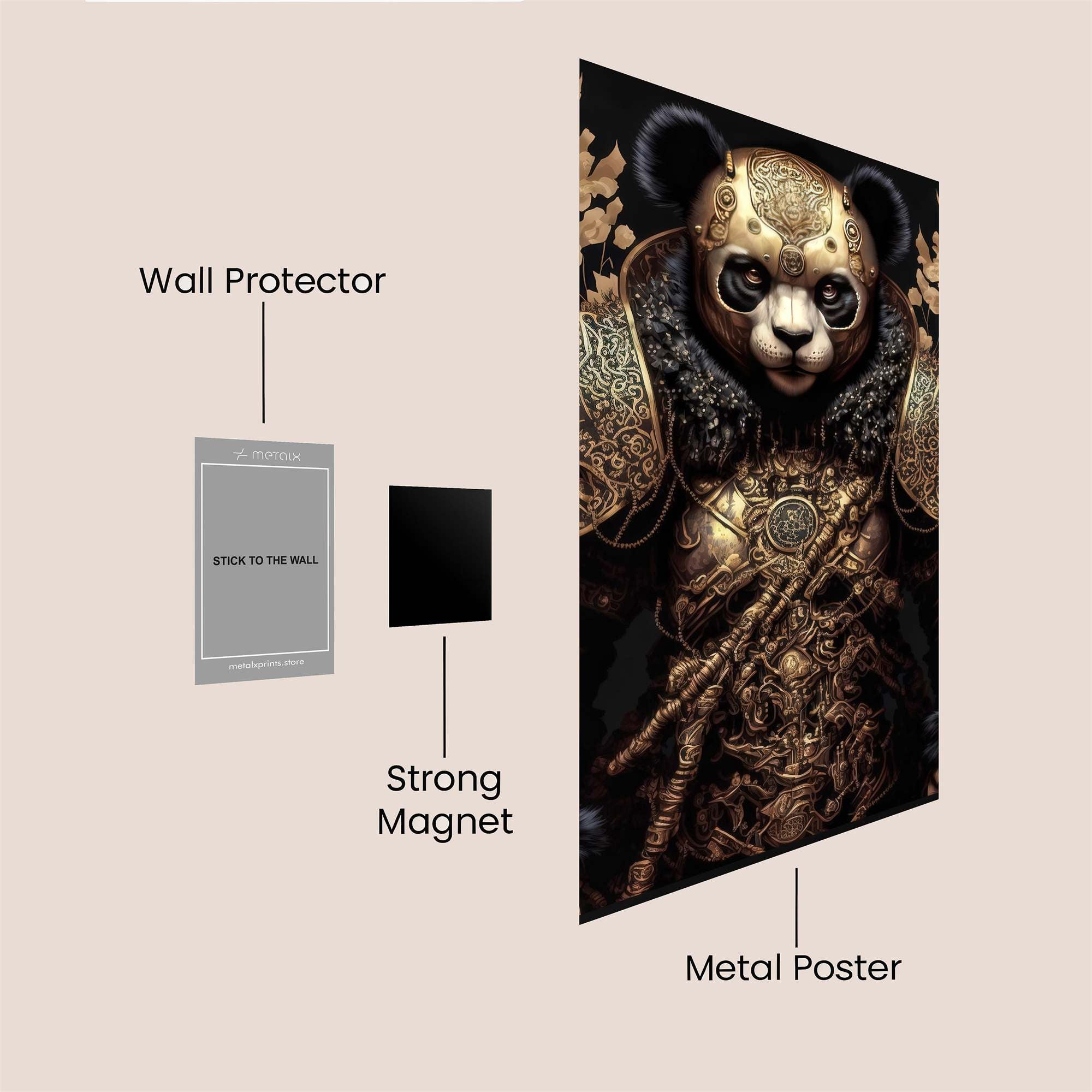 Panda Warrior Safe Wall Magnetic / M