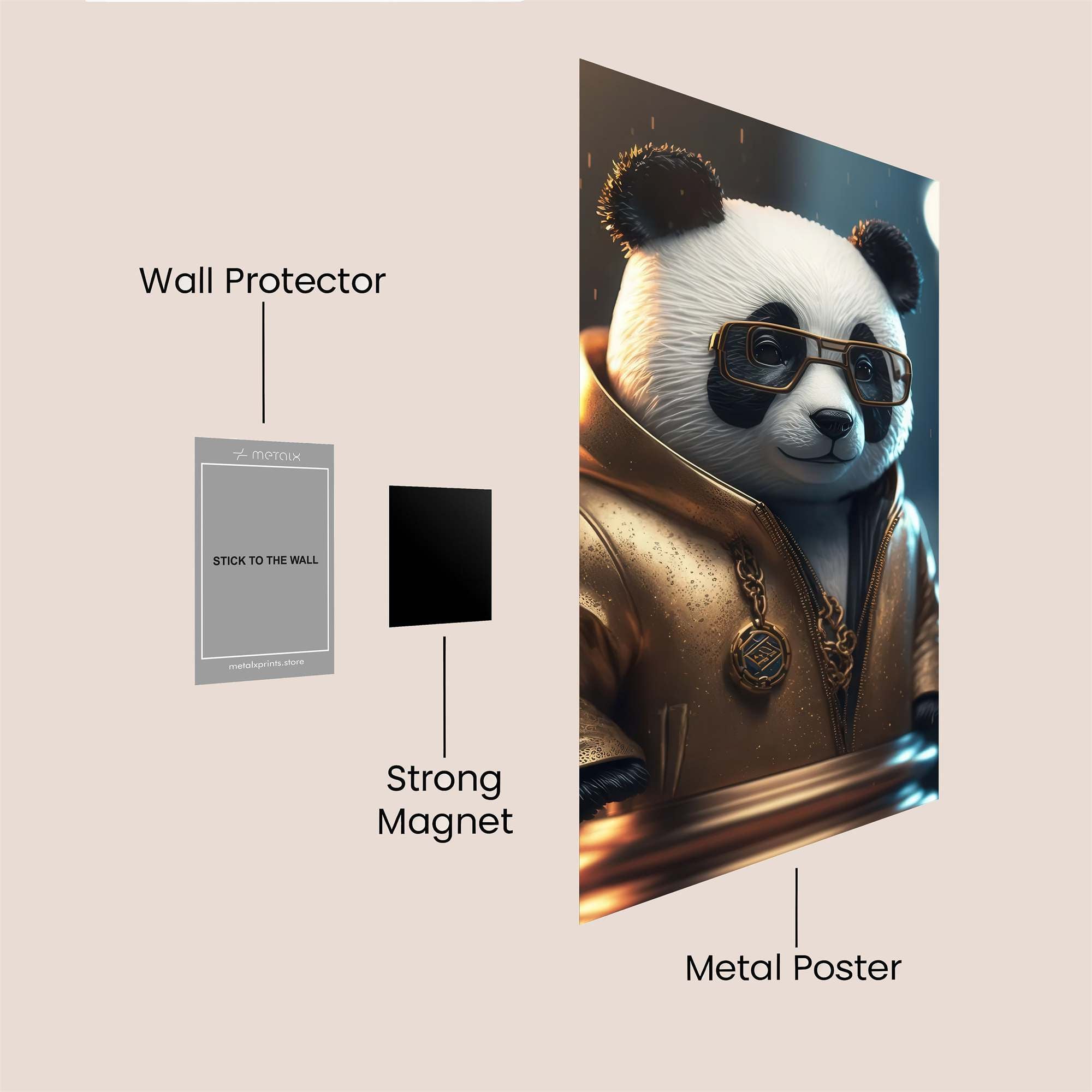 Panda Swagger Safe Wall Magnetic / M