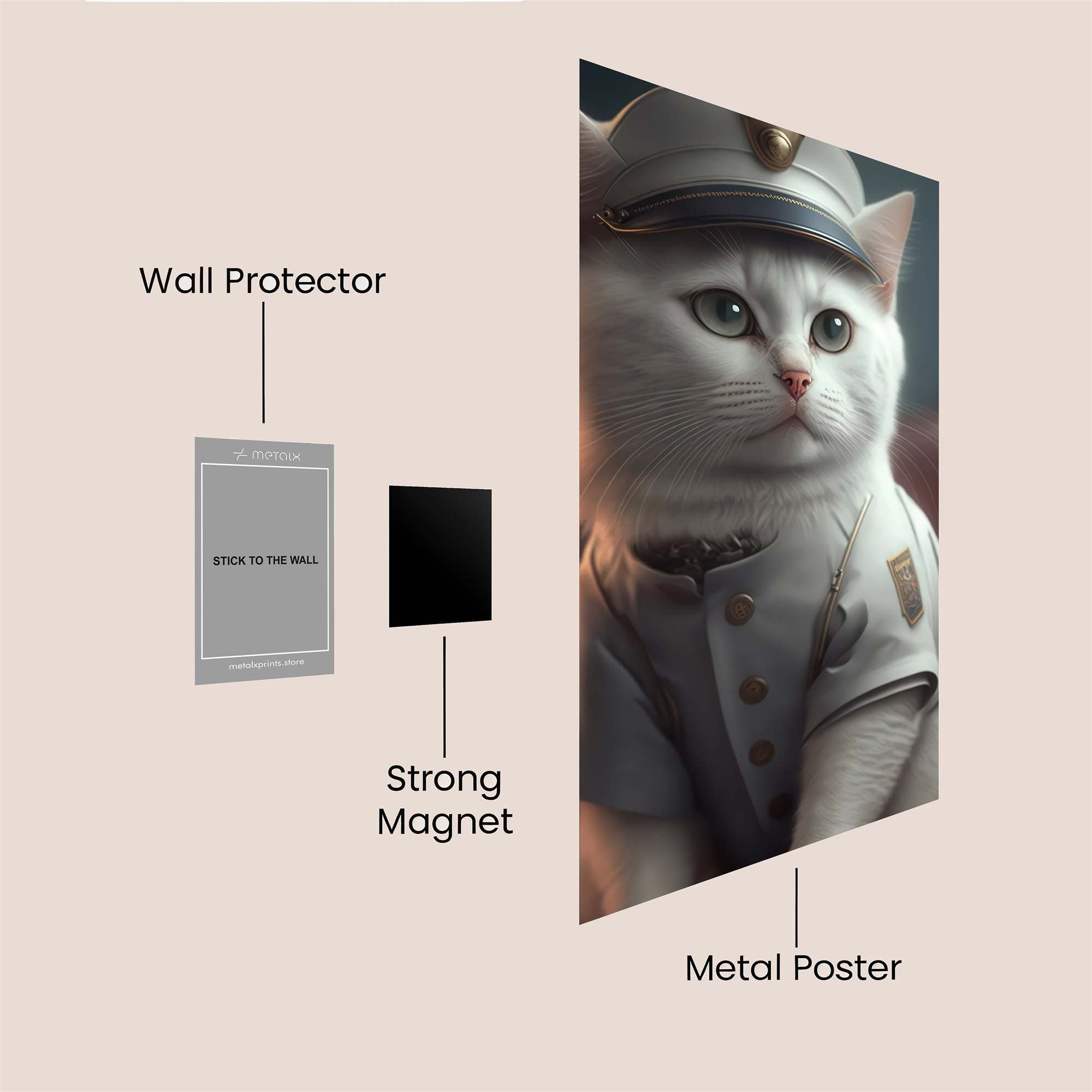 Officer Whiskers Safe Wall Magnetic / M