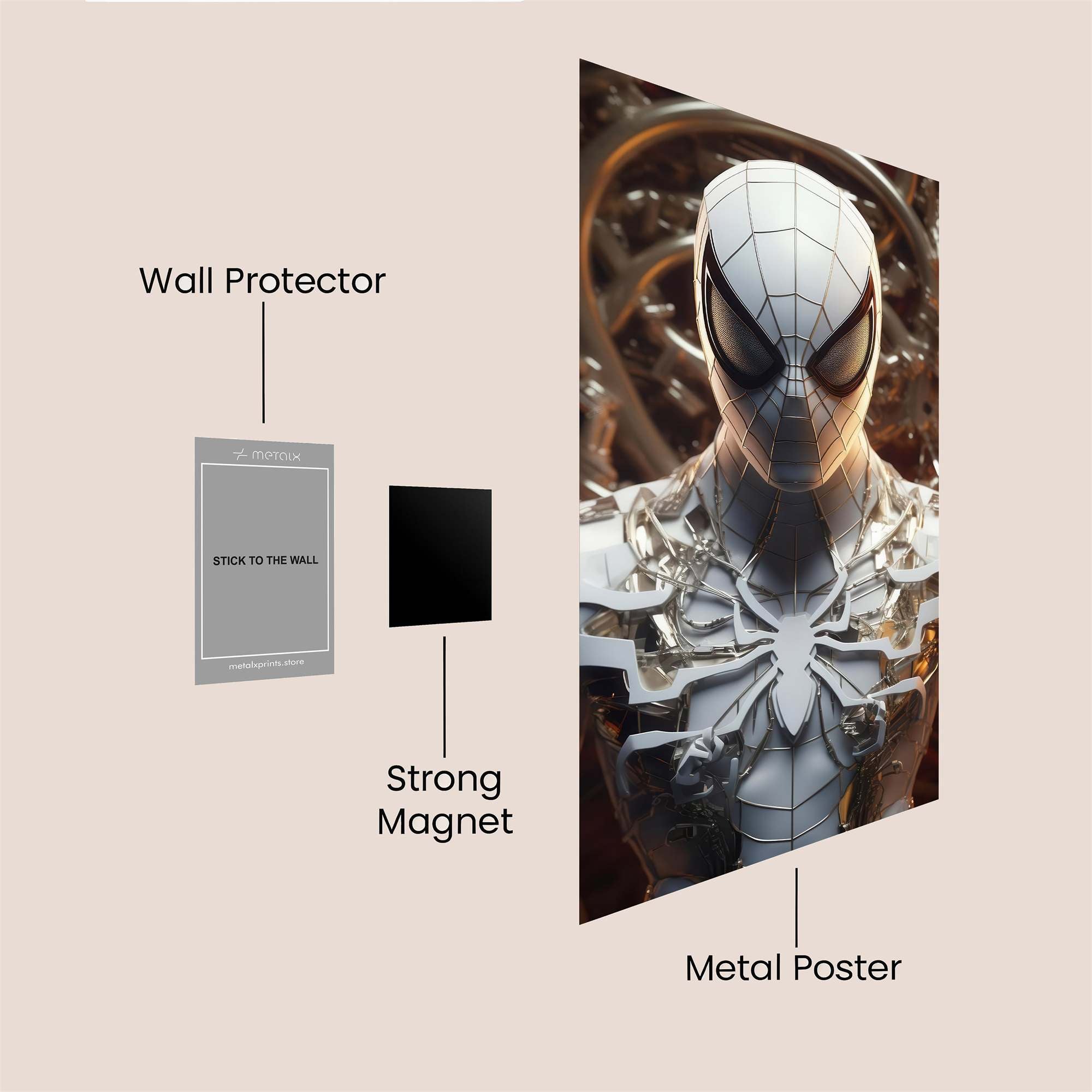 Spider Ensnared Safe Wall Magnetic / M