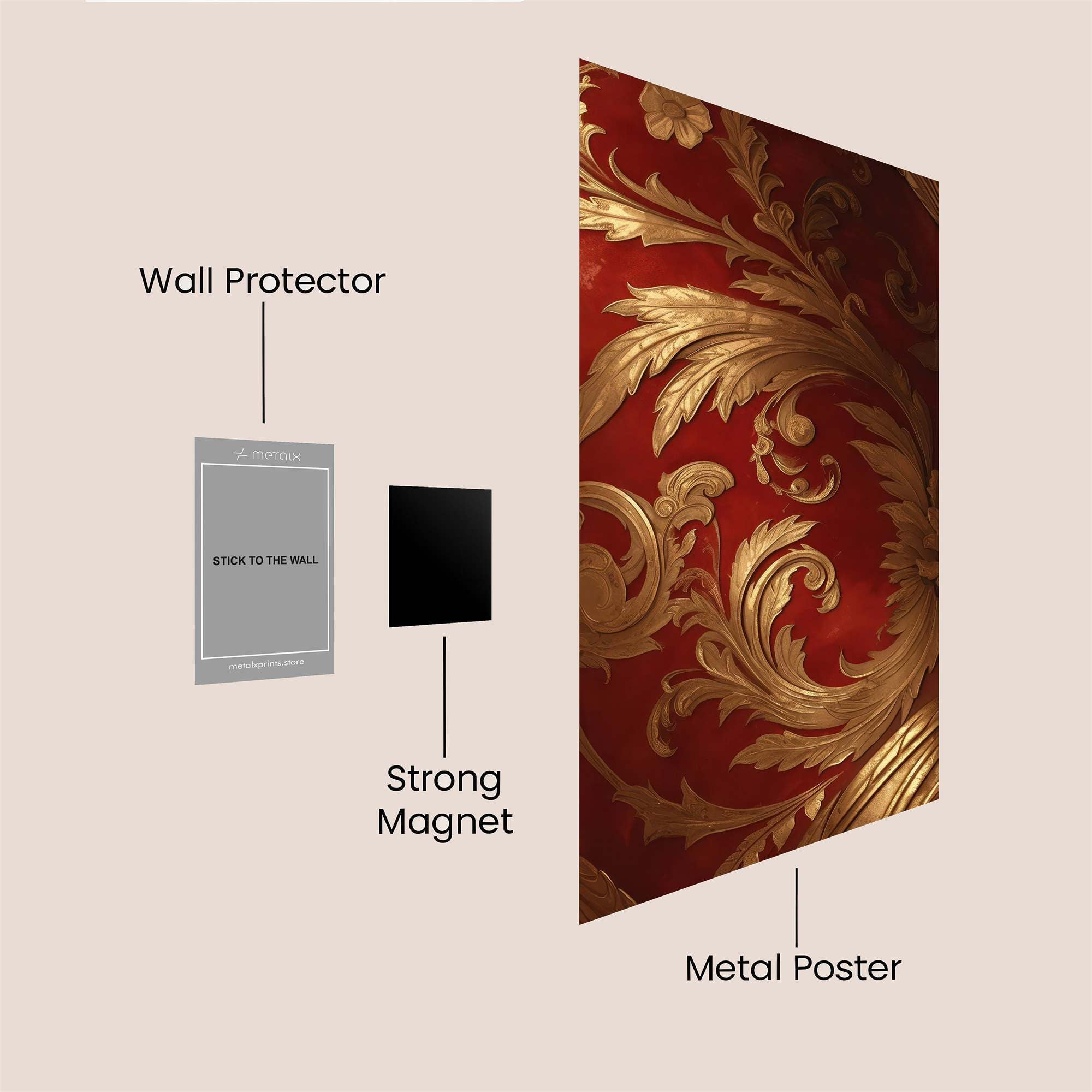 Golden Elegance Safe Wall Magnetic / M