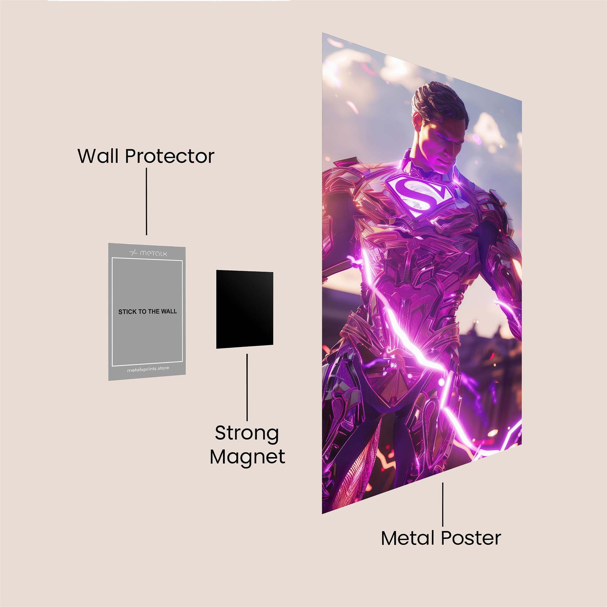 Superman Radiant Safe Wall Magnetic / M