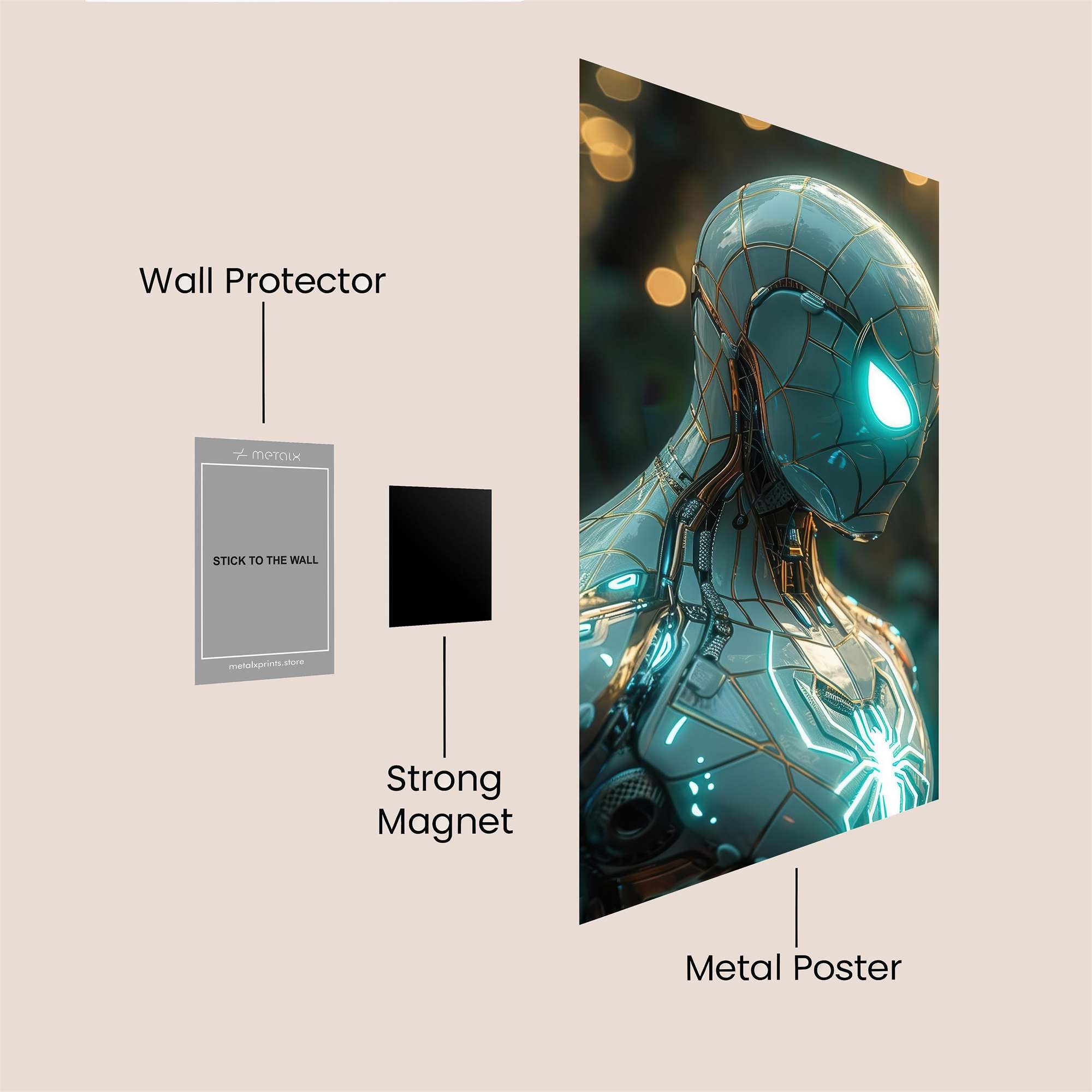 Spider Futuristic Safe Wall Magnetic / M