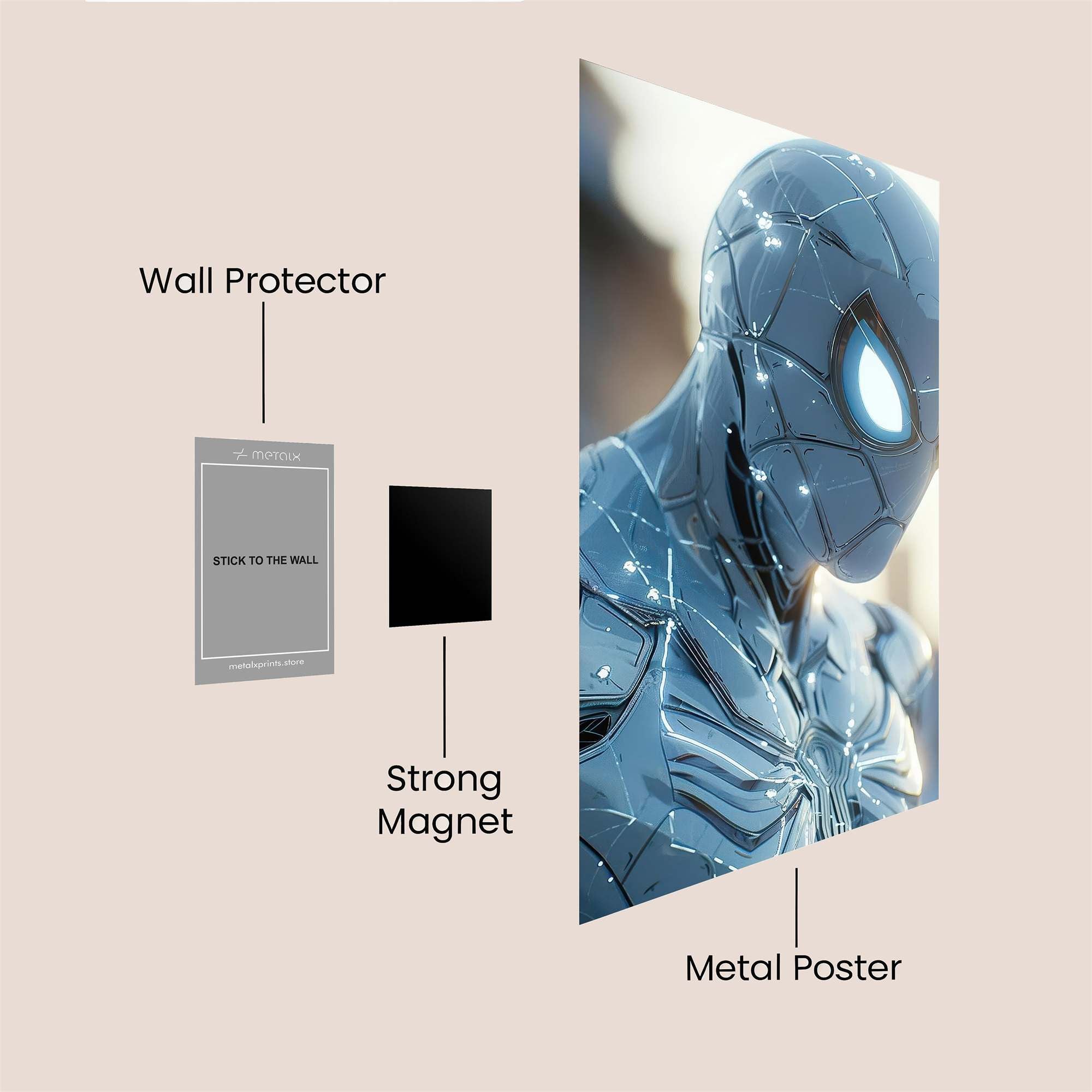 Spider Illuminated Safe Wall Magnetic / M
