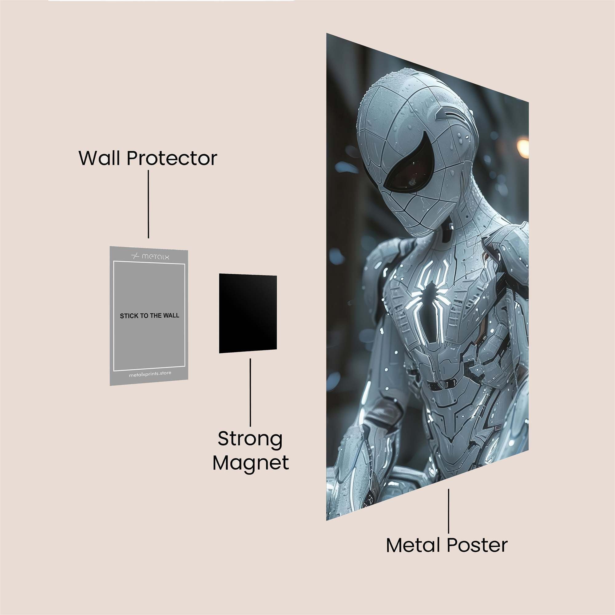 Spider Futuristic Safe Wall Magnetic / M