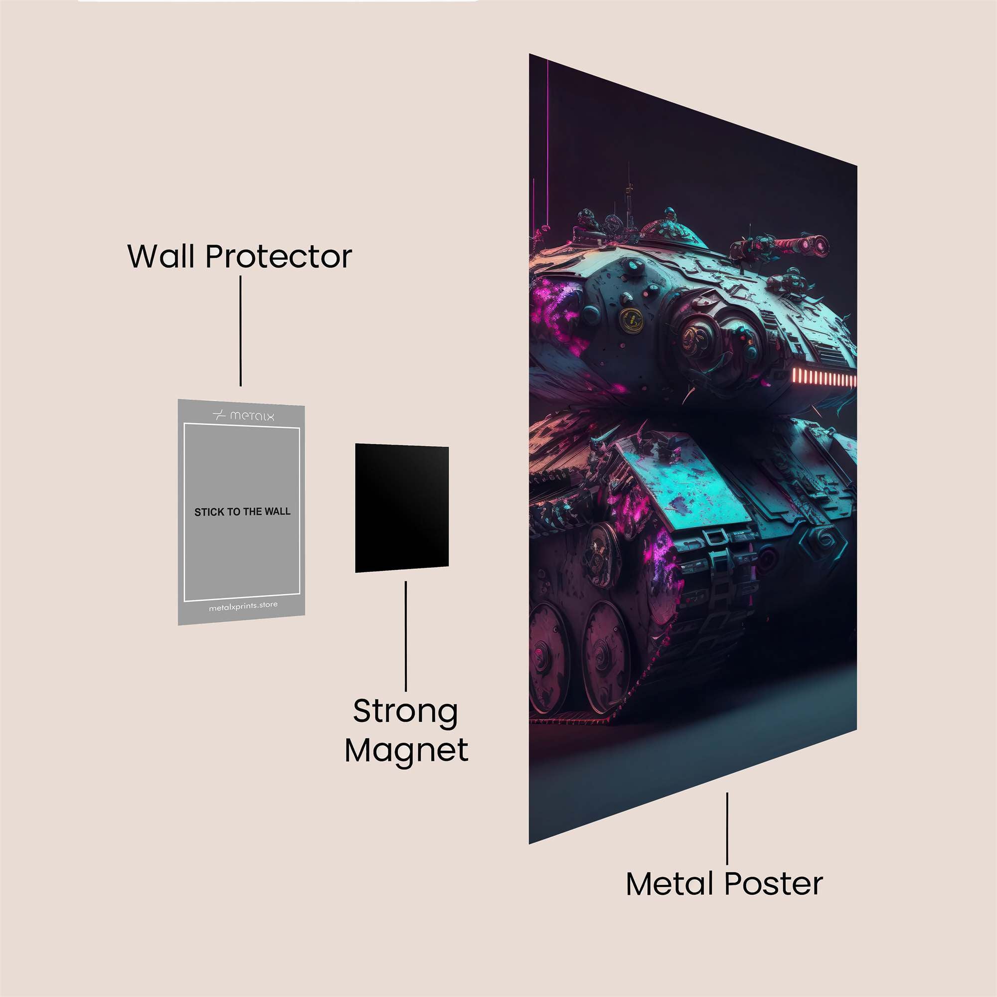 Tank Neon Safe Wall Magnetic / M