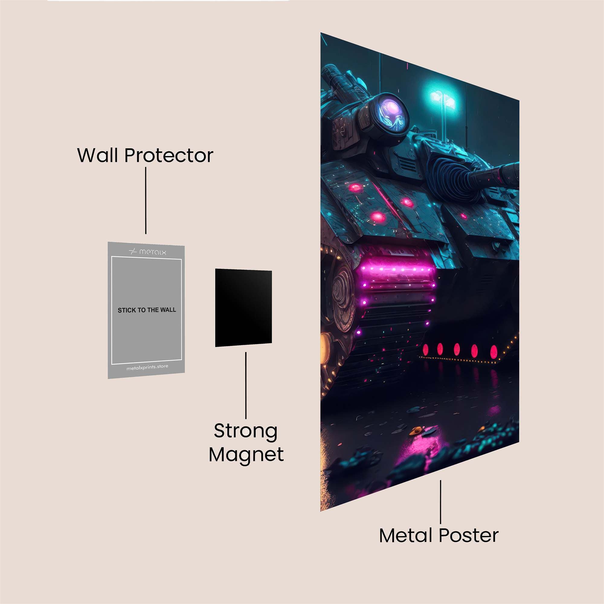 Neon Tank Safe Wall Magnetic / M
