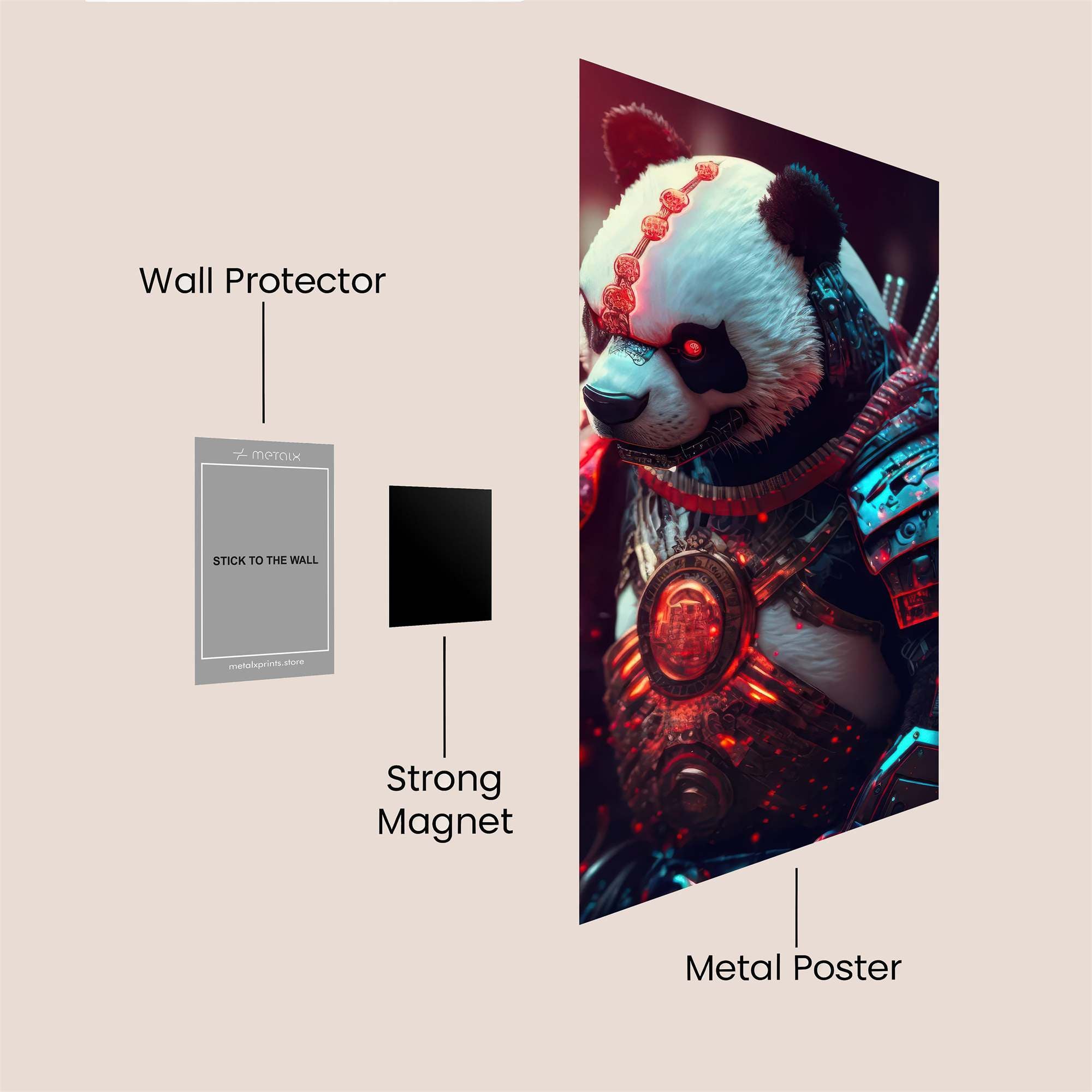 Panda Warrior Safe Wall Magnetic / M