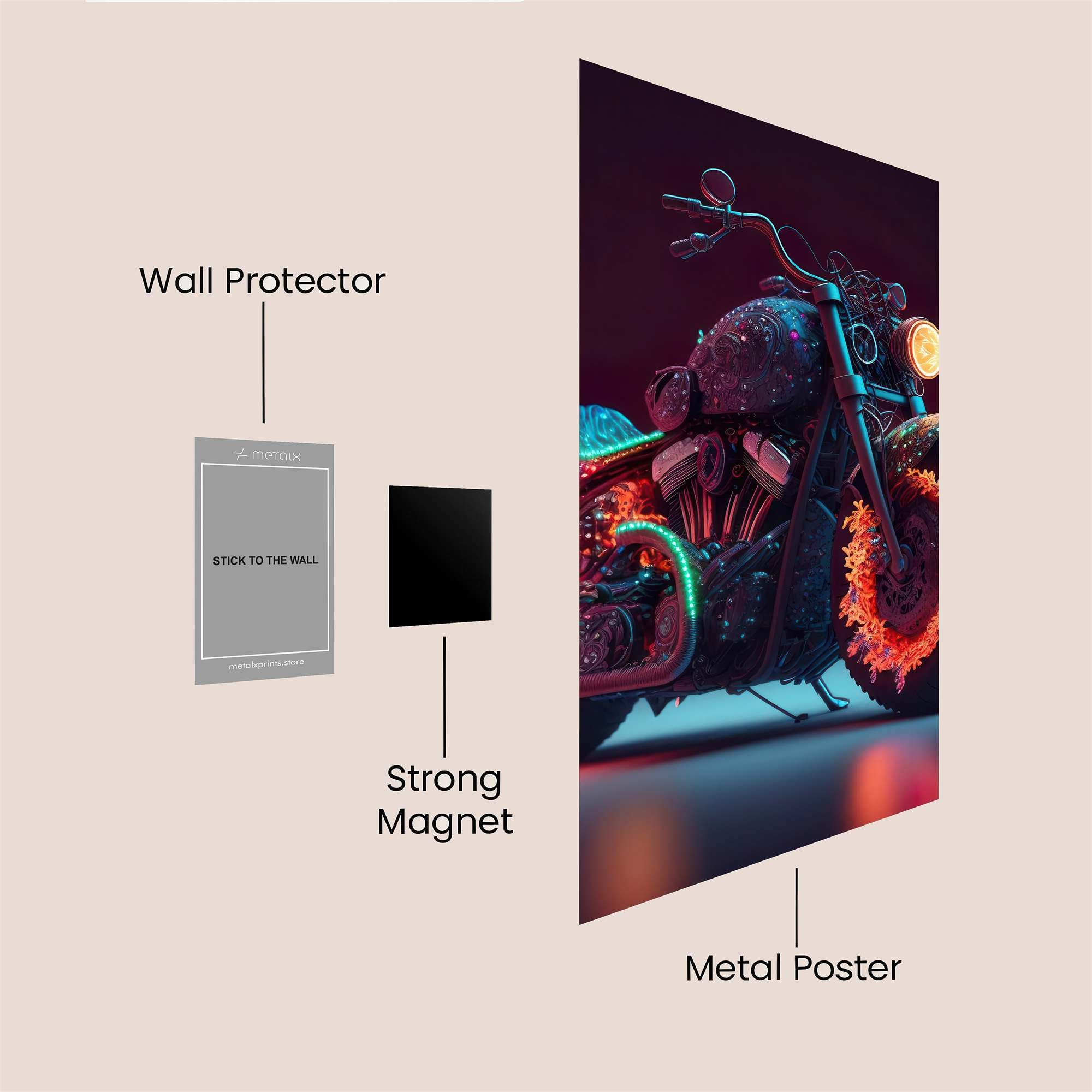 Neon Blaze Safe Wall Magnetic / M