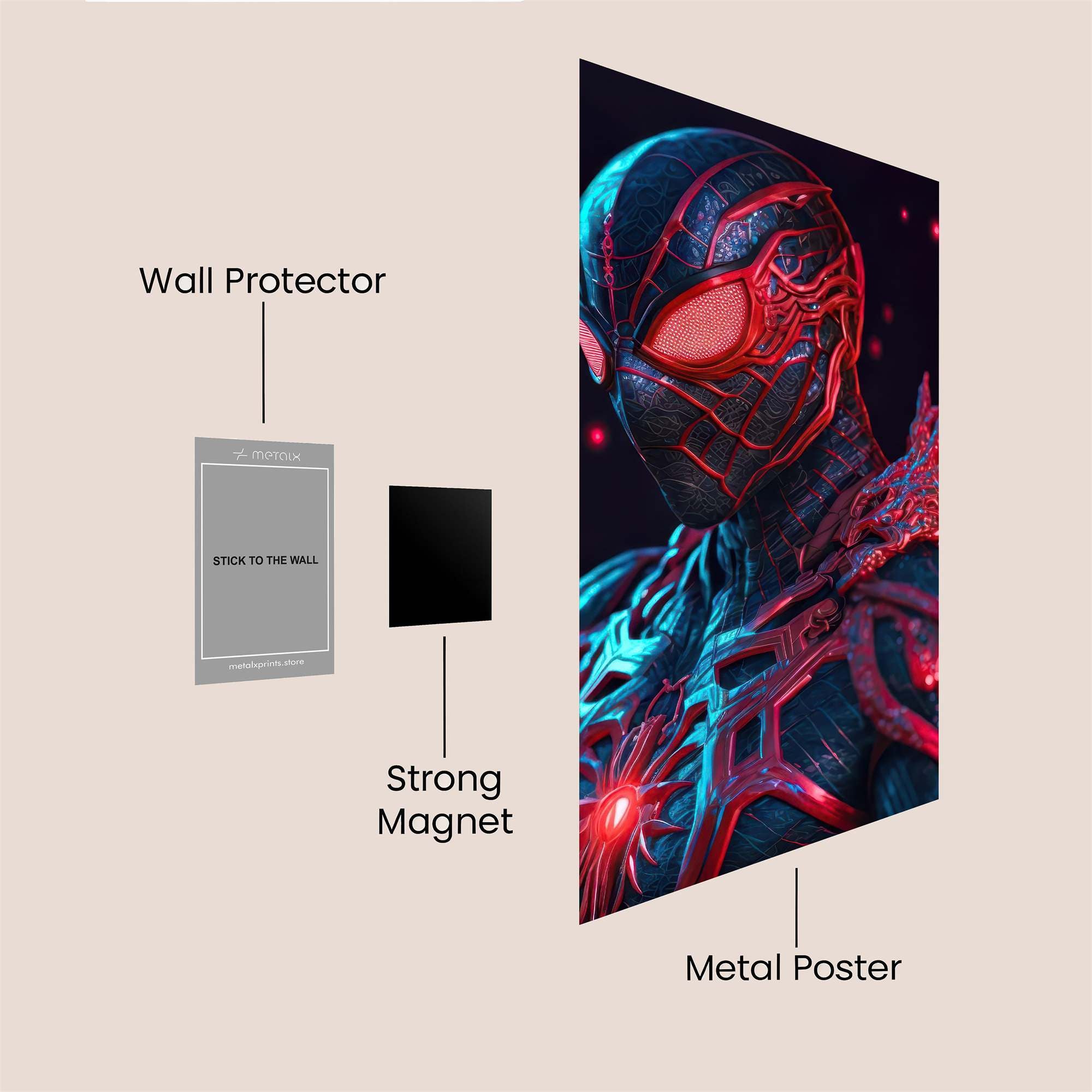 Spider-Menacing Safe Wall Magnetic / M