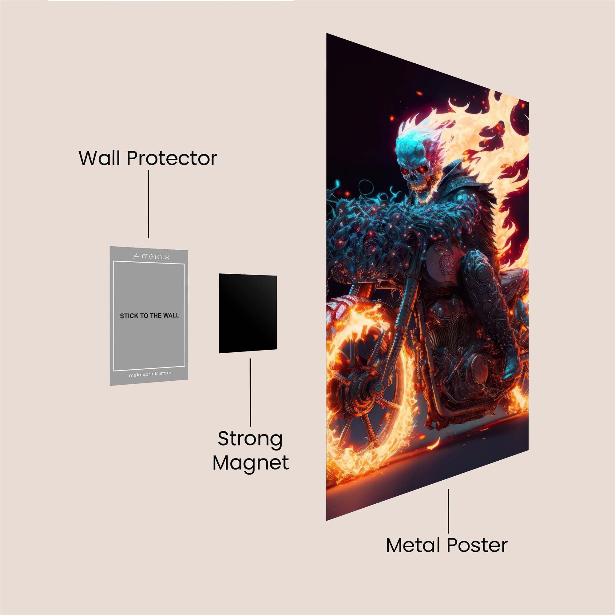 Ghost Rider - Fiery Safe Wall Magnetic / M