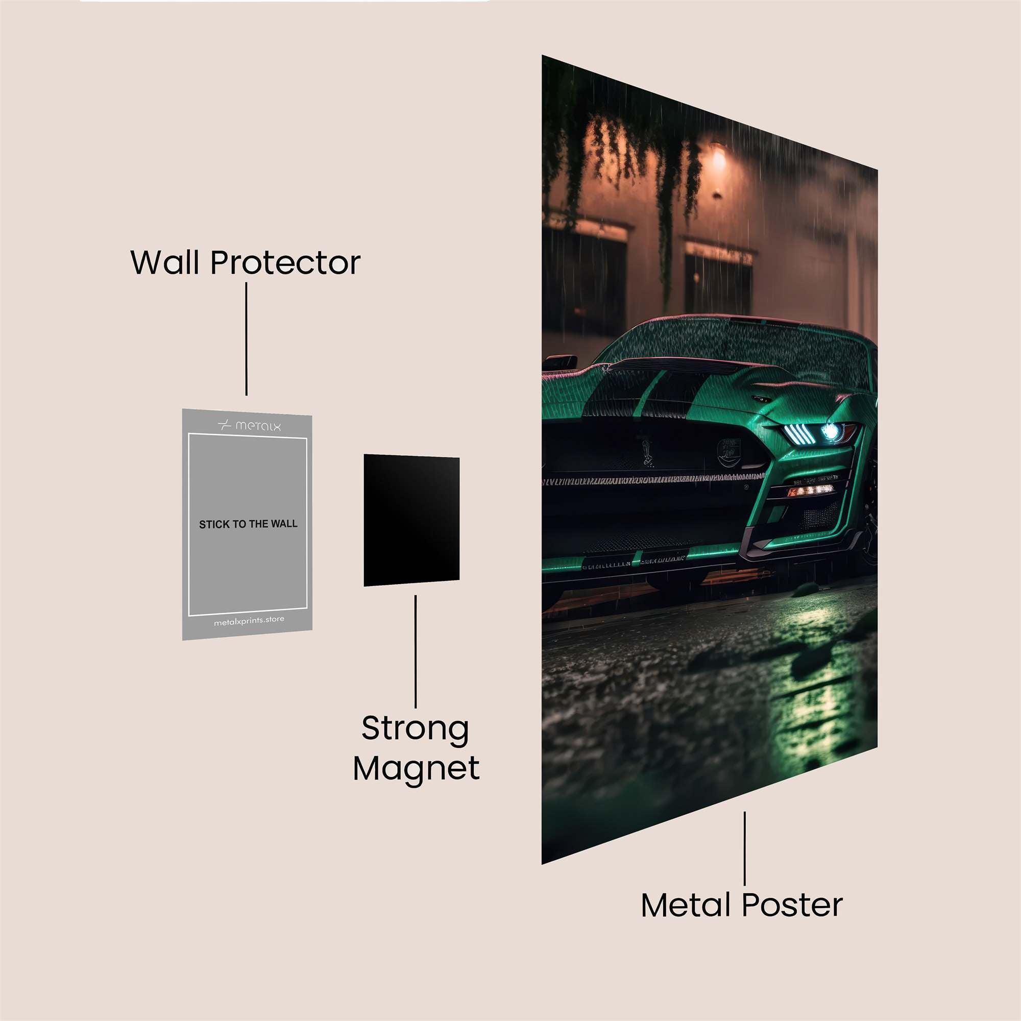 Mustang Mystique Safe Wall Magnetic / M