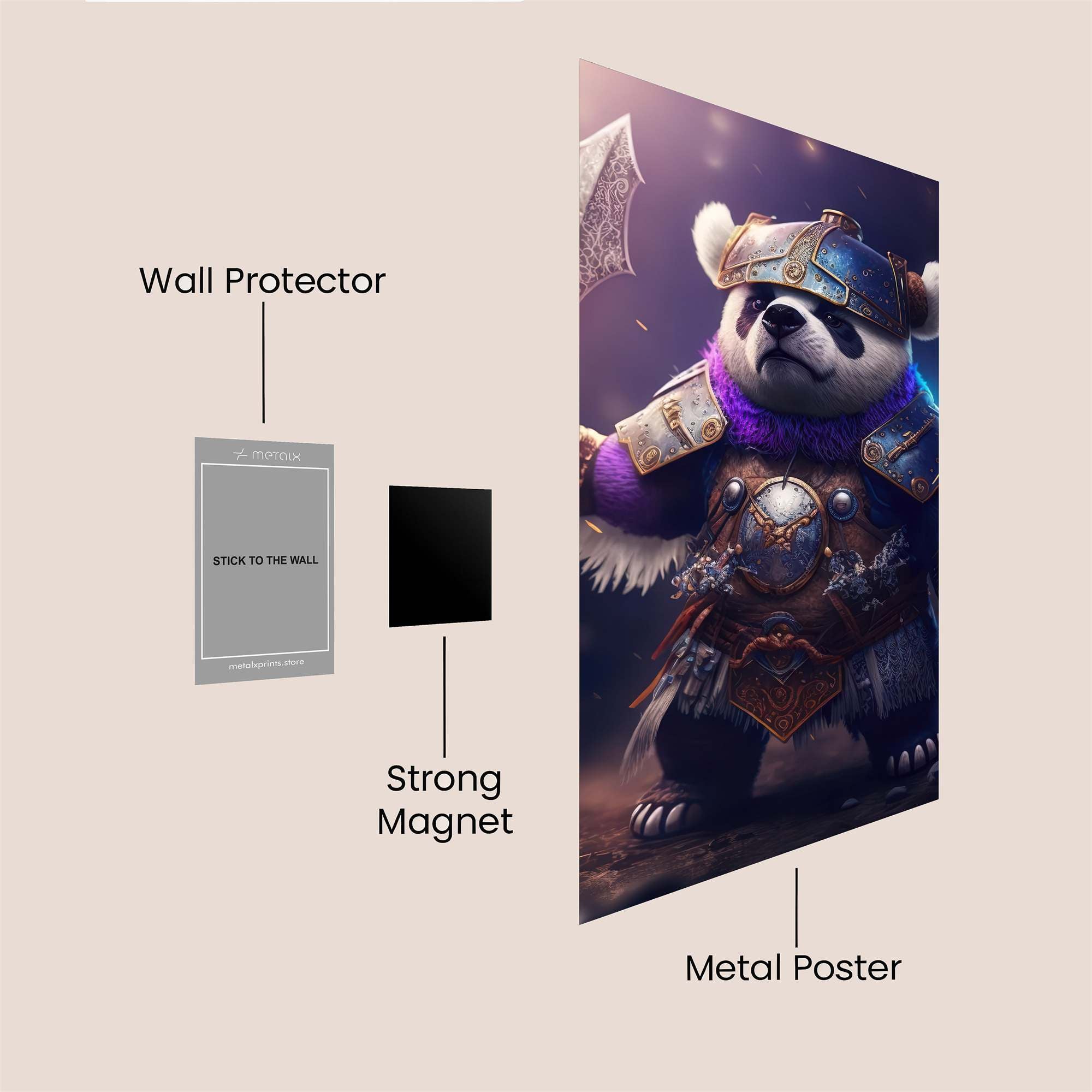 Panda Warrior Safe Wall Magnetic / M