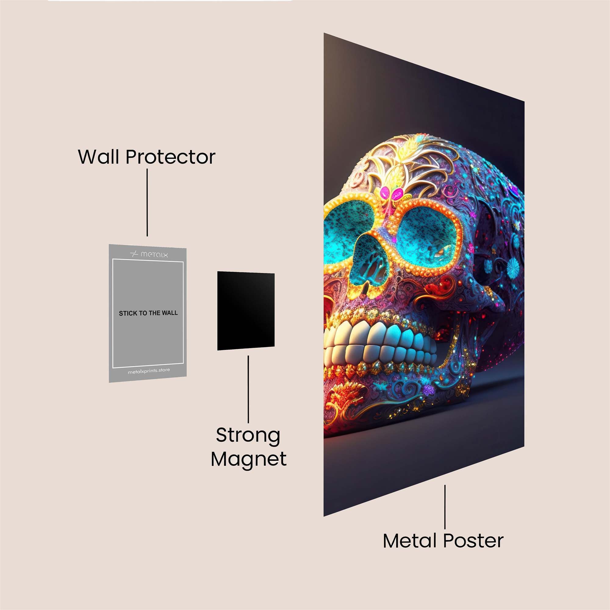 SugarSkull Radiant Safe Wall Magnetic / M