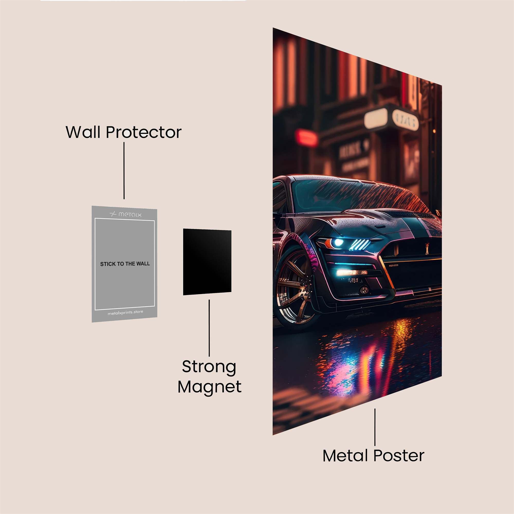 Mustang Mystery Safe Wall Magnetic / M