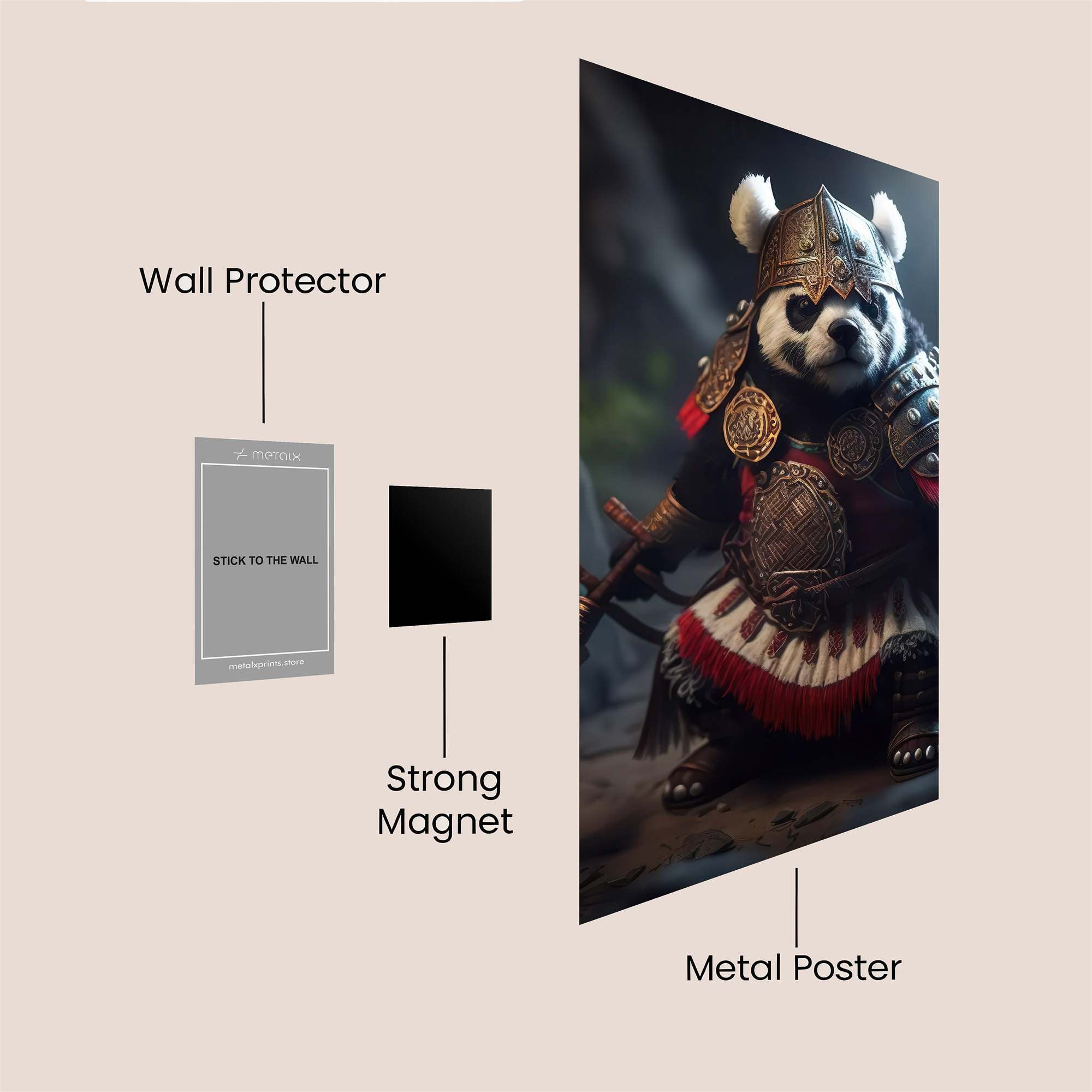 Panda Warrior Safe Wall Magnetic / M