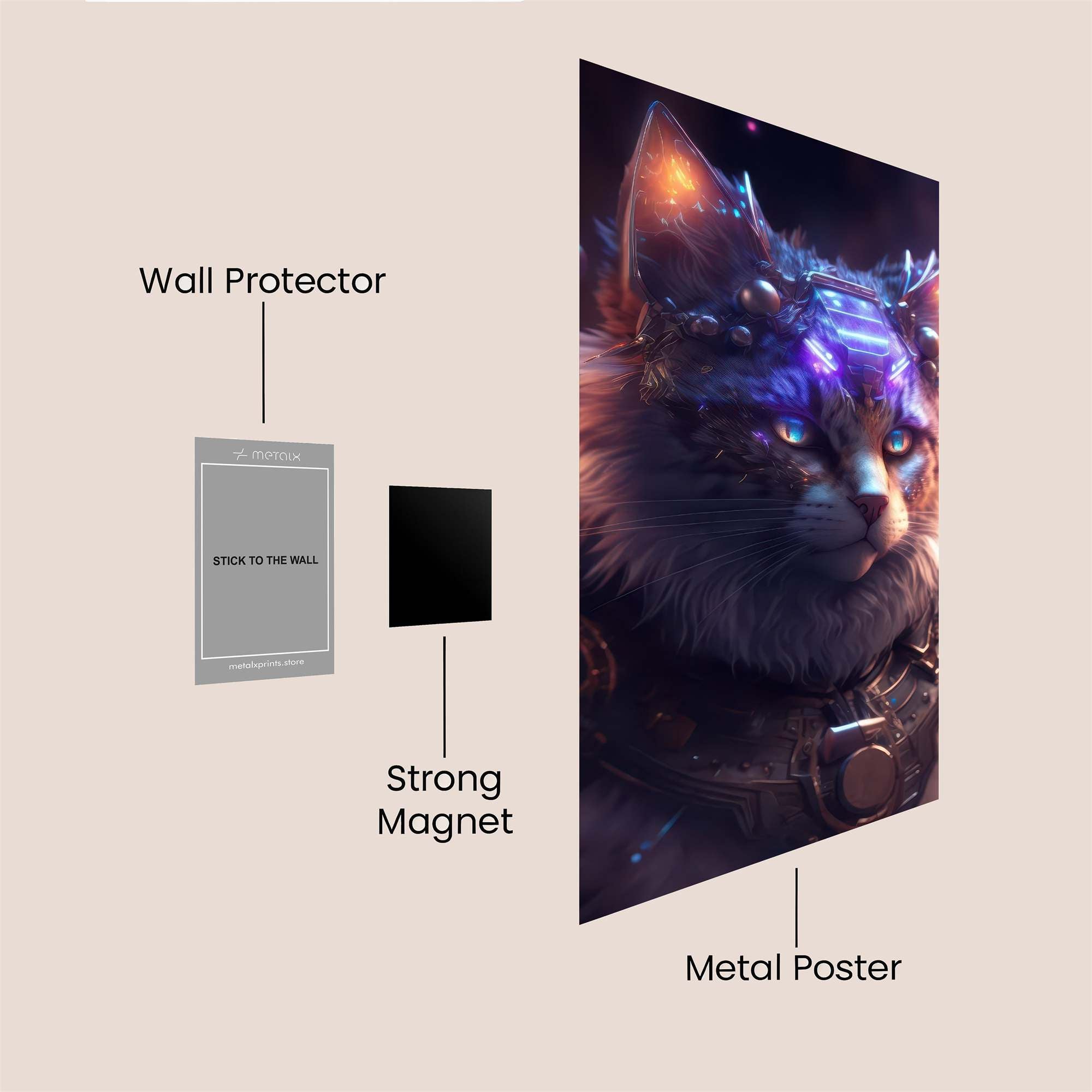 Cybernetic Cat Safe Wall Magnetic / M