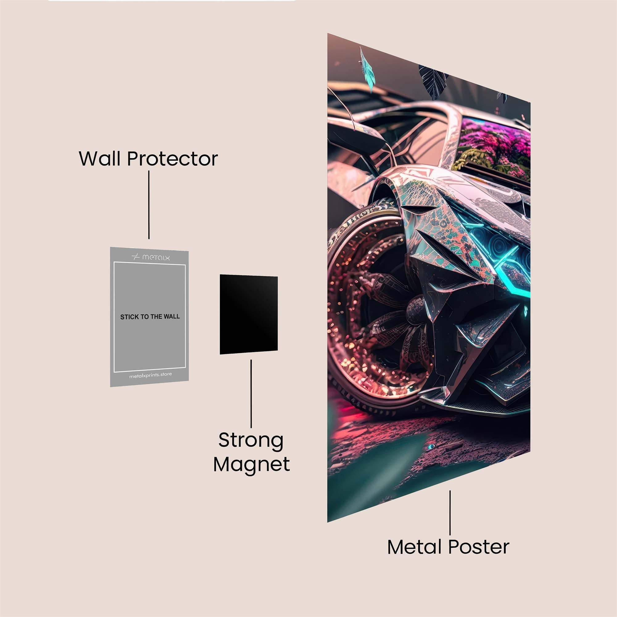 Cyber Bloom Safe Wall Magnetic / M