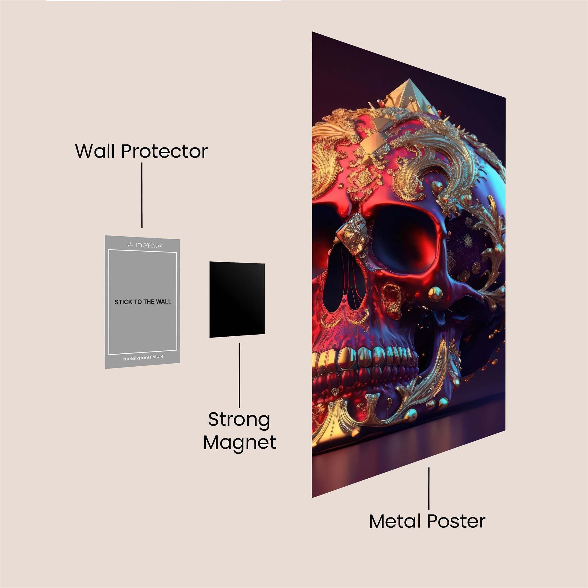 Skull Regal Safe Wall Magnetic / M
