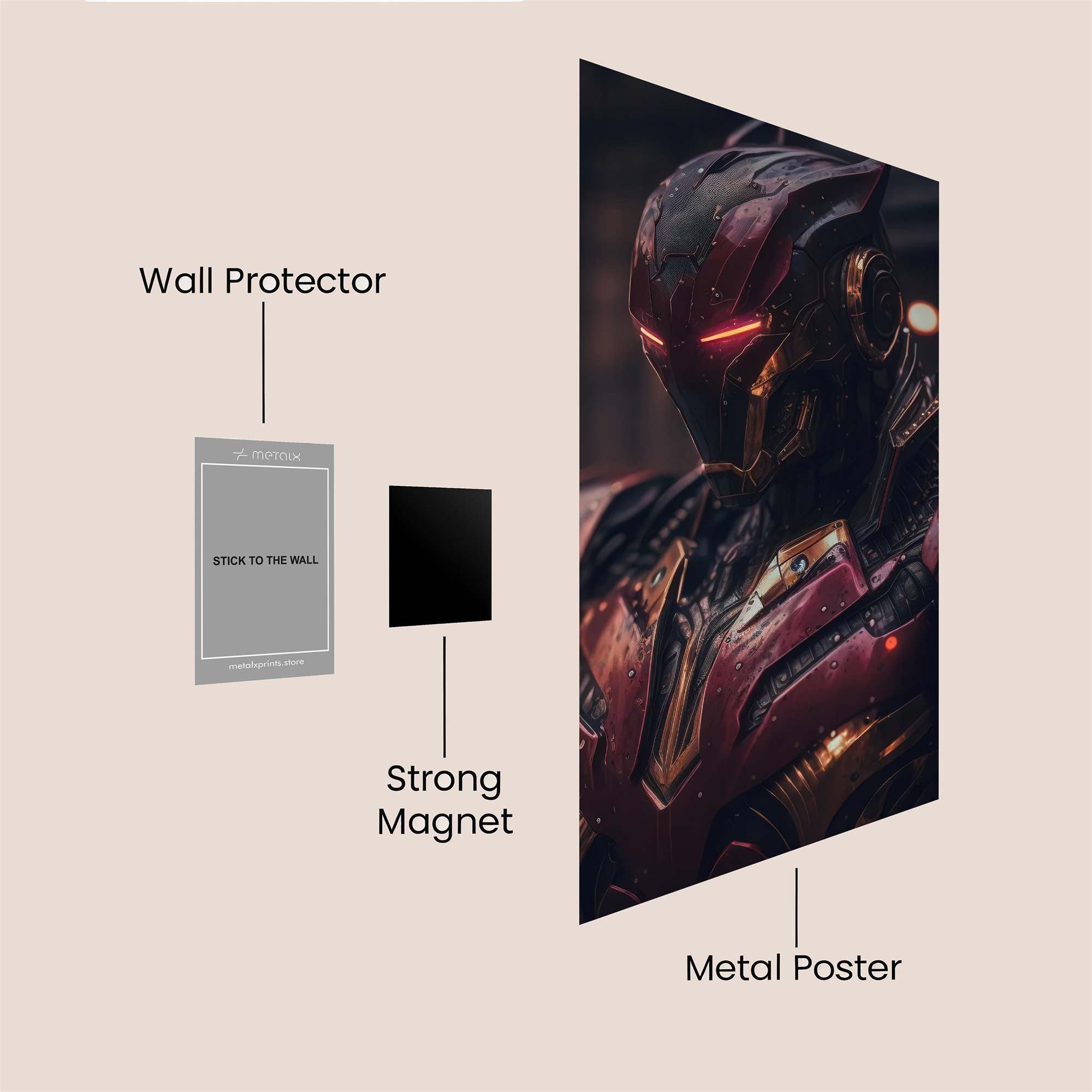 Crimson Sentinel Safe Wall Magnetic / M