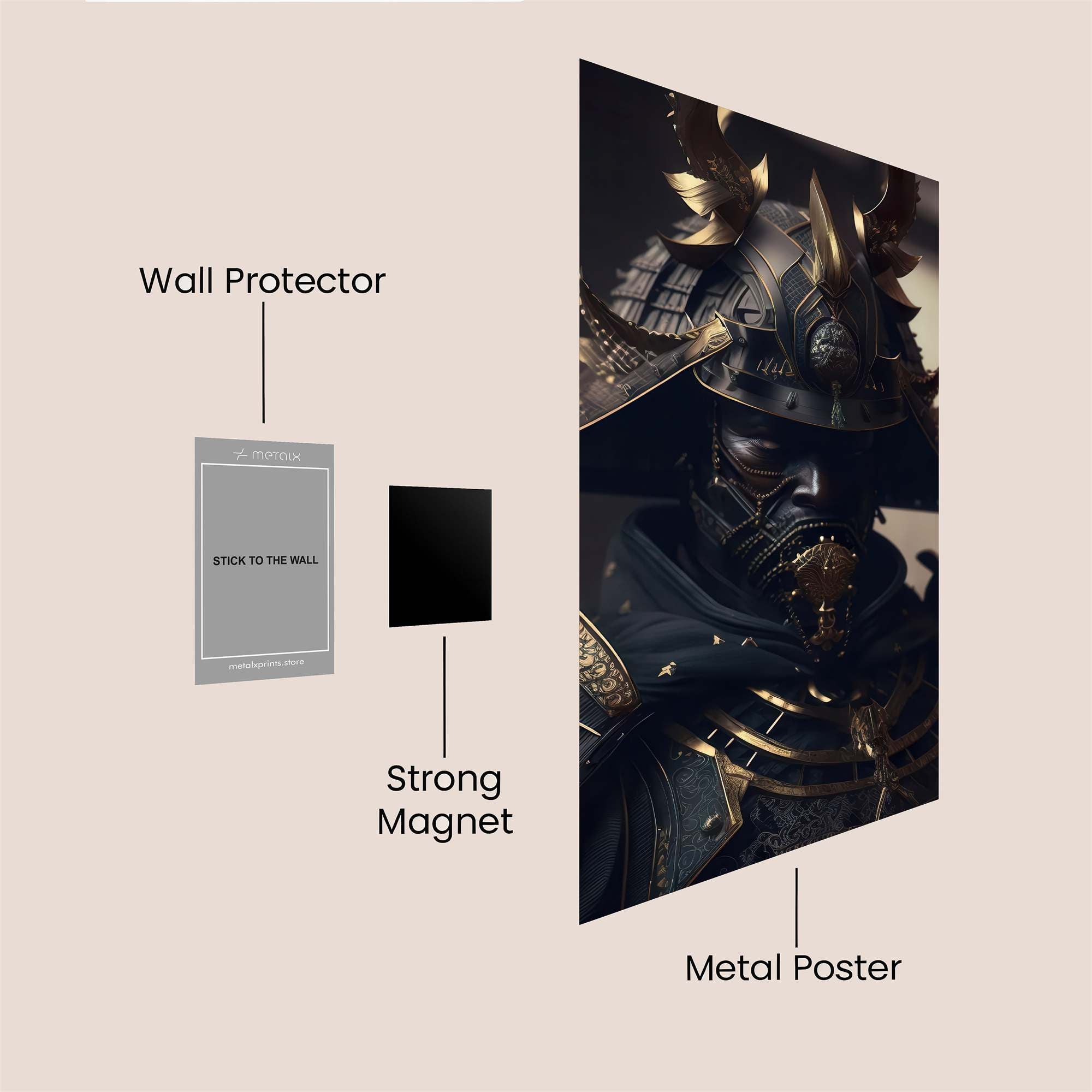 Samurai Shadow Safe Wall Magnetic / M