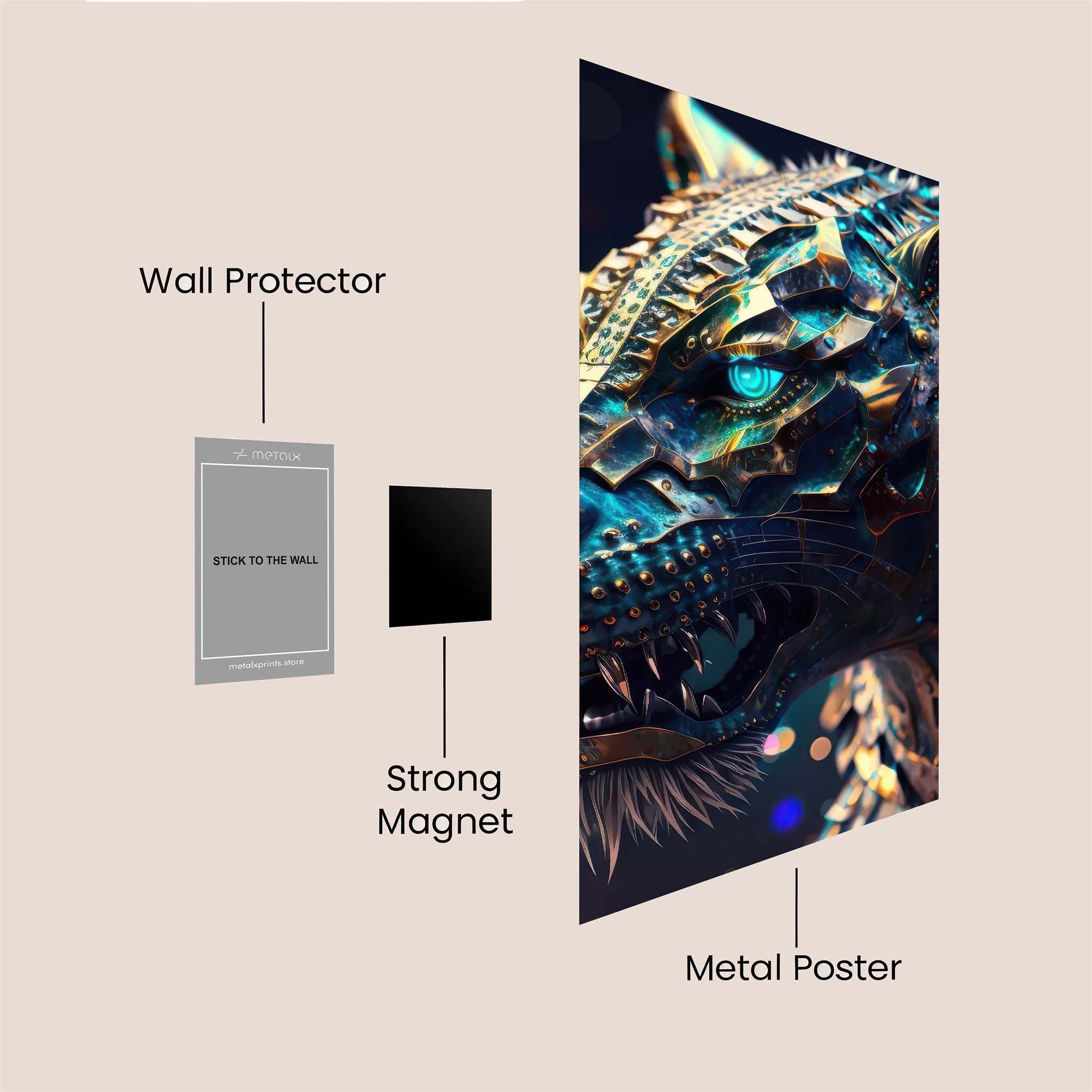 Cyber Tiger Safe Wall Magnetic / M
