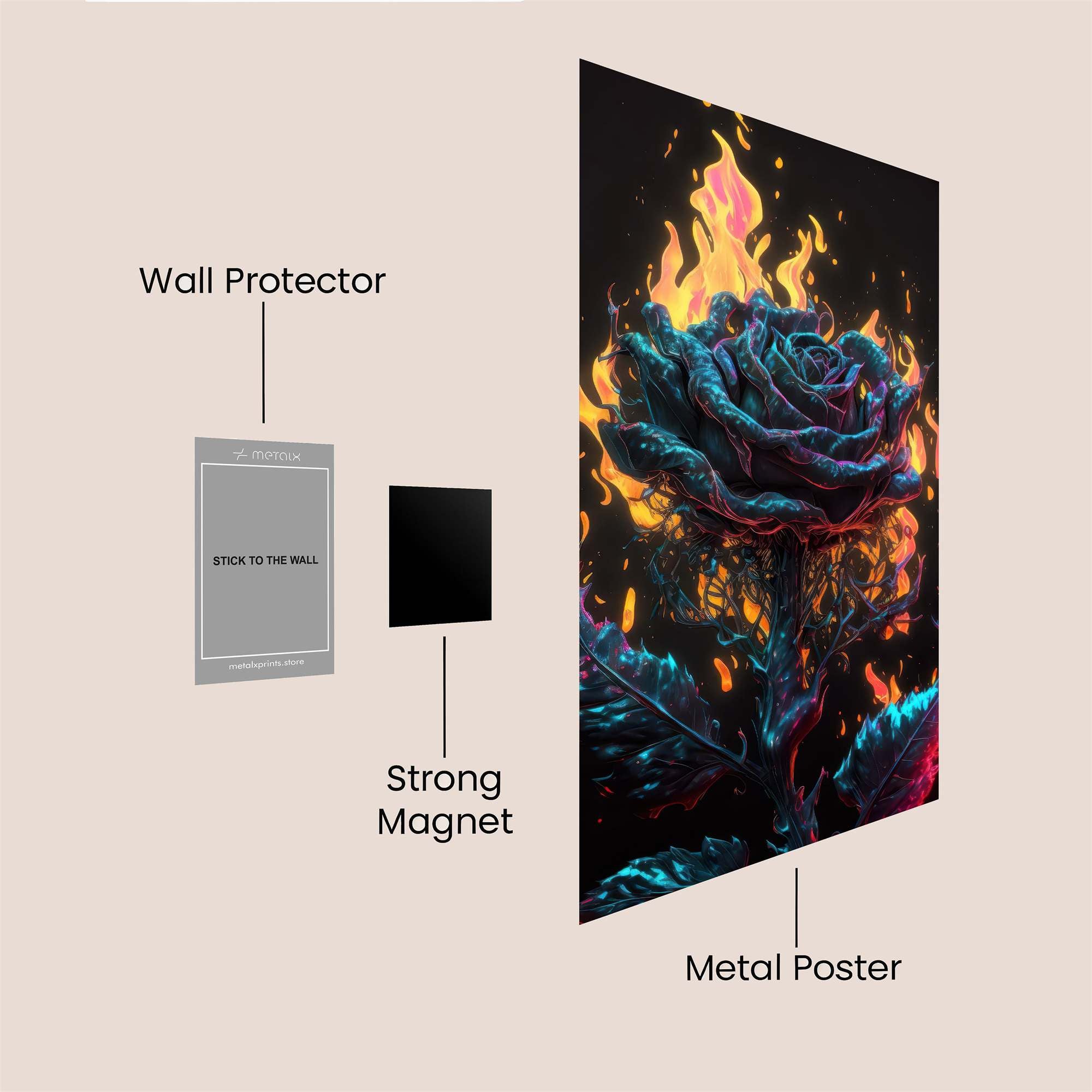 Rose Inferno Safe Wall Magnetic / M