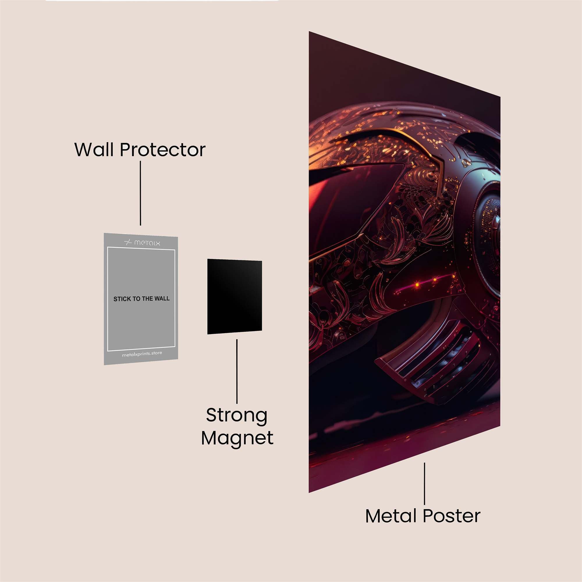 Ornate Warrior Safe Wall Magnetic / M