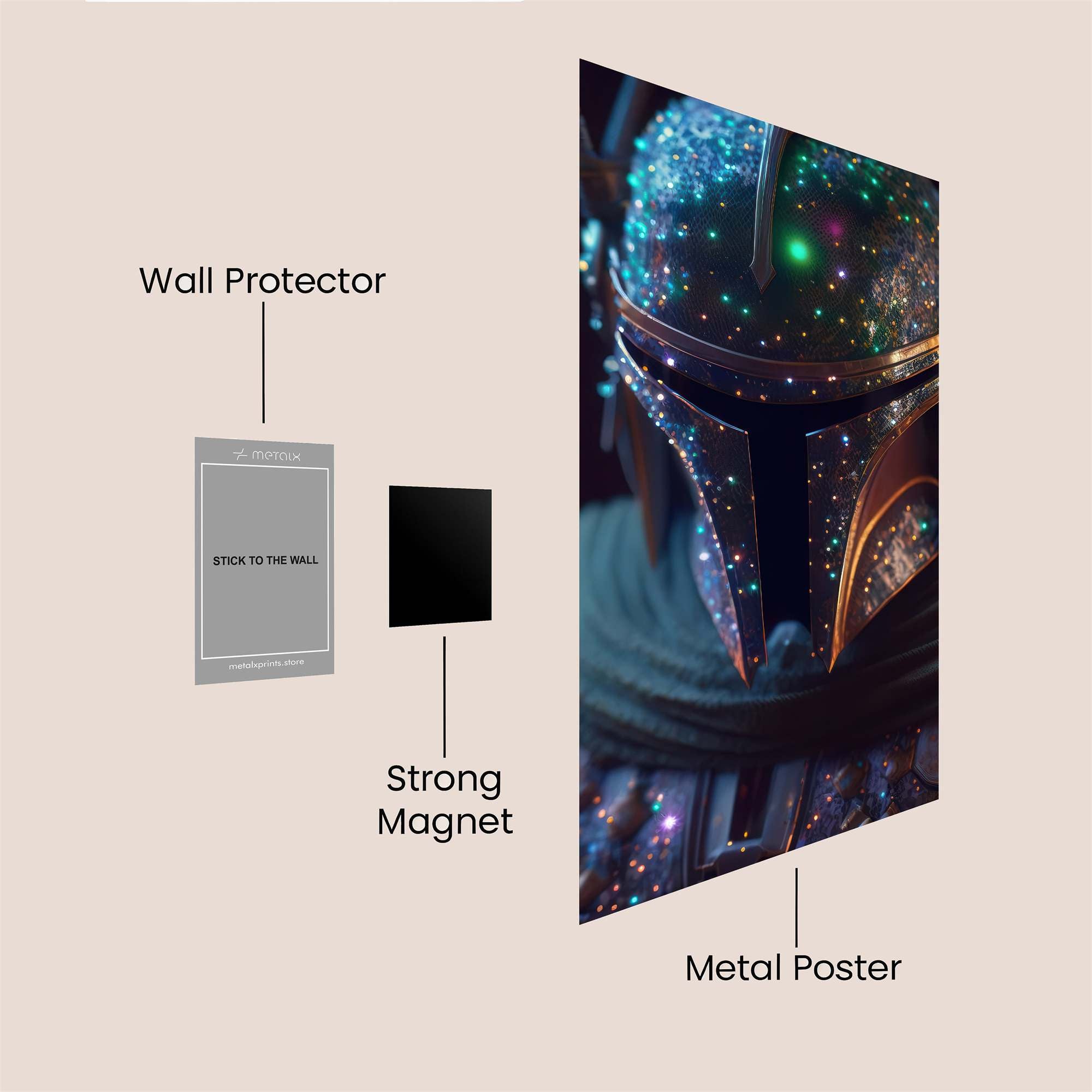 Mandalorian Sparkle Safe Wall Magnetic / M