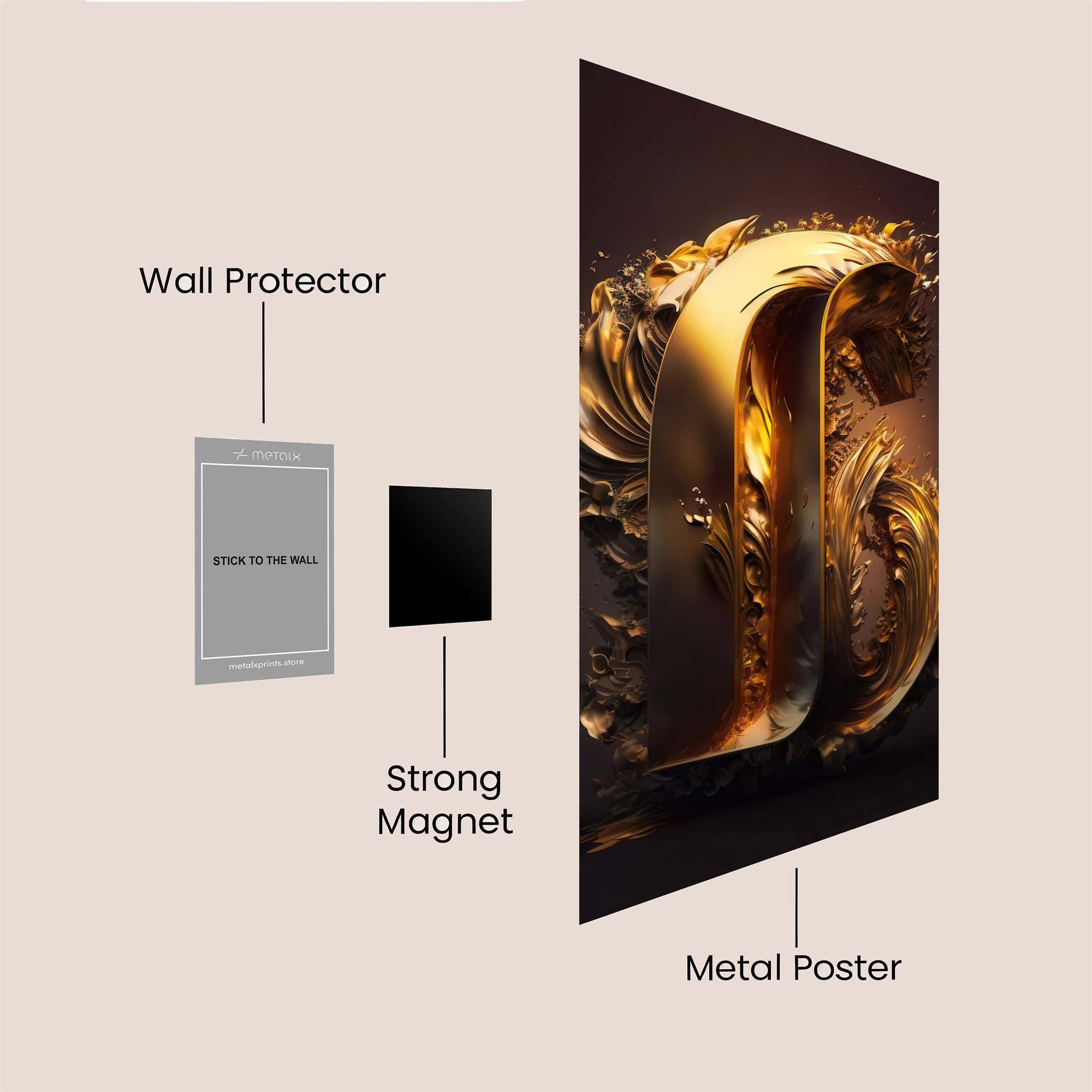 Golden Whimsy Safe Wall Magnetic / M