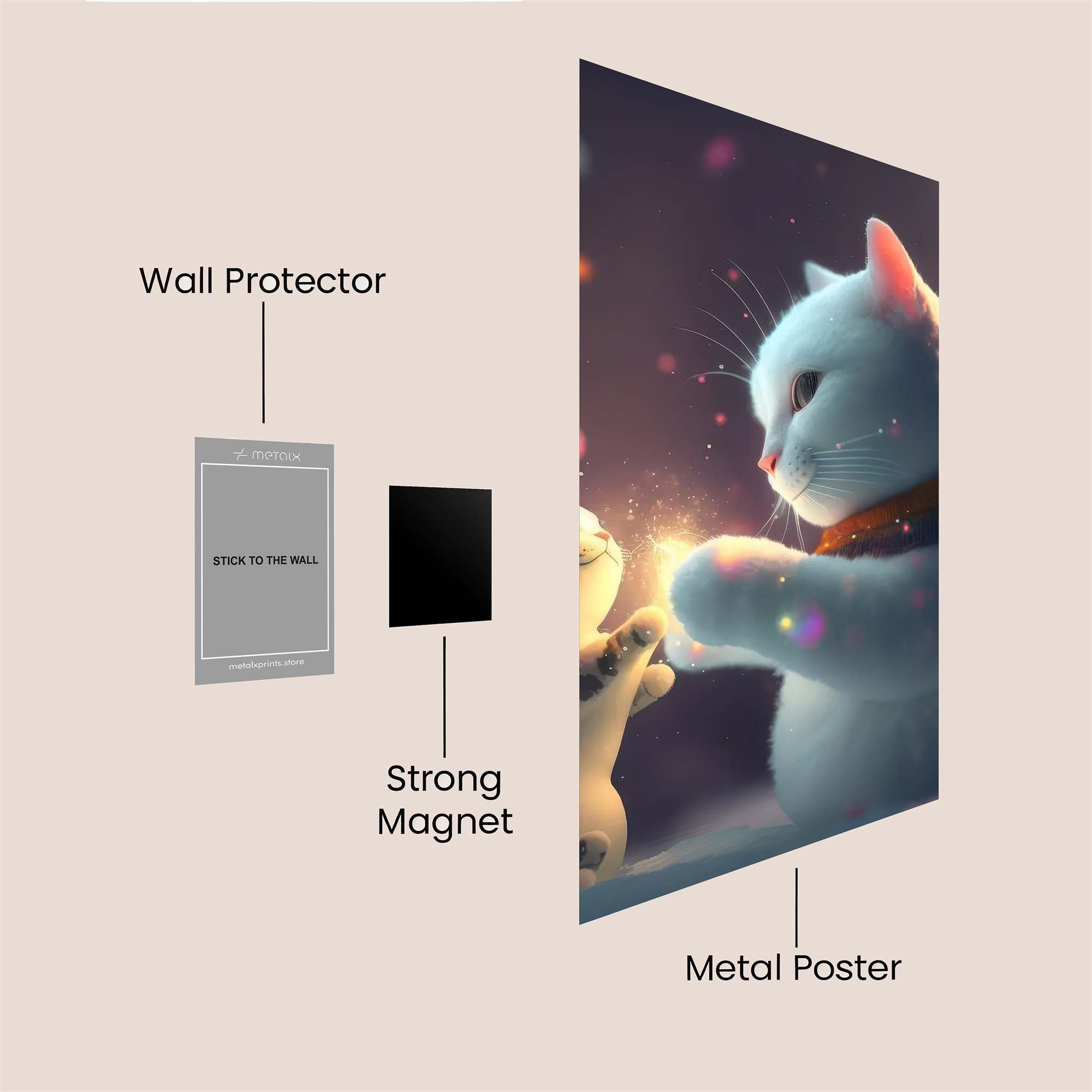 Kitten Sparkle Safe Wall Magnetic / M