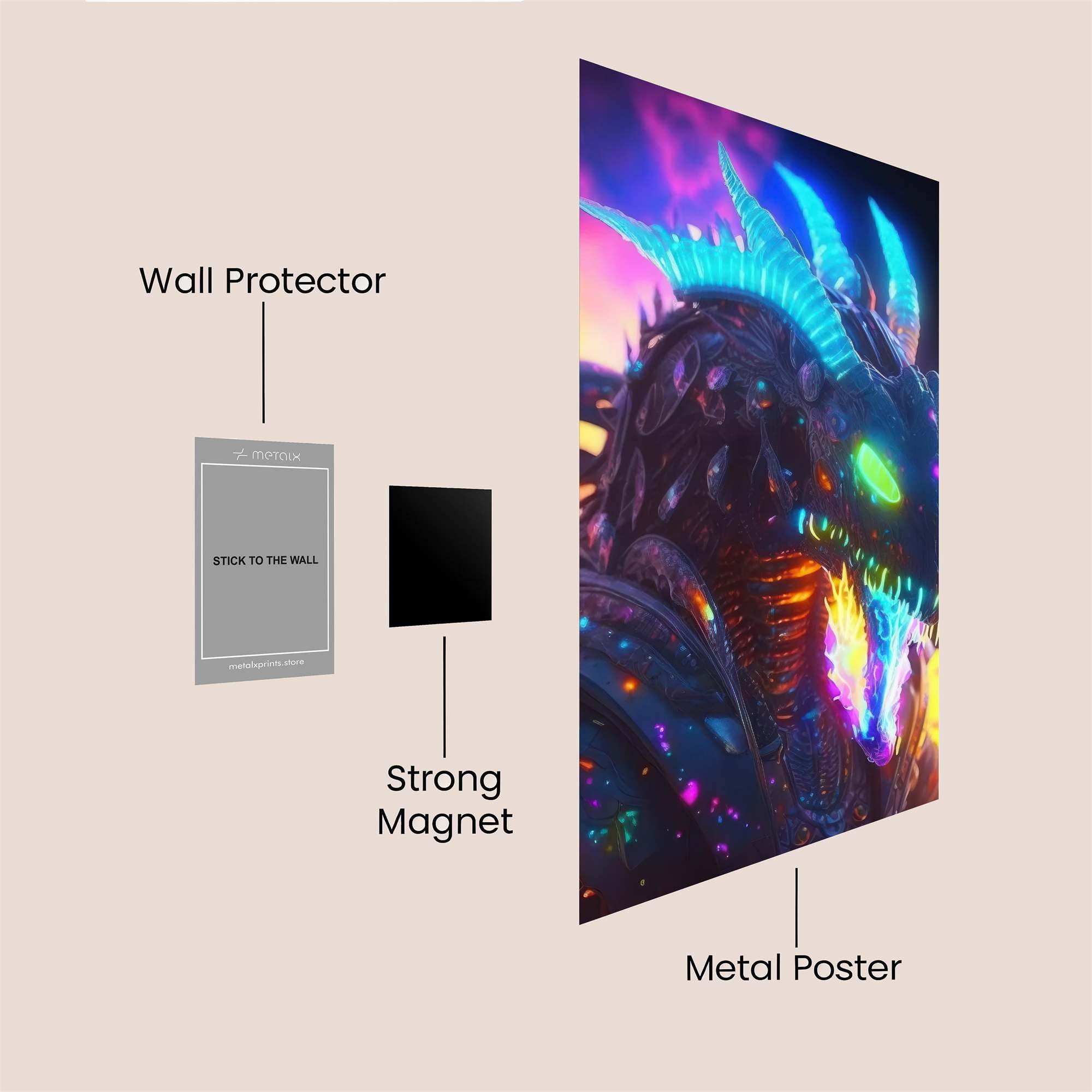 Neon Dragon Safe Wall Magnetic / M