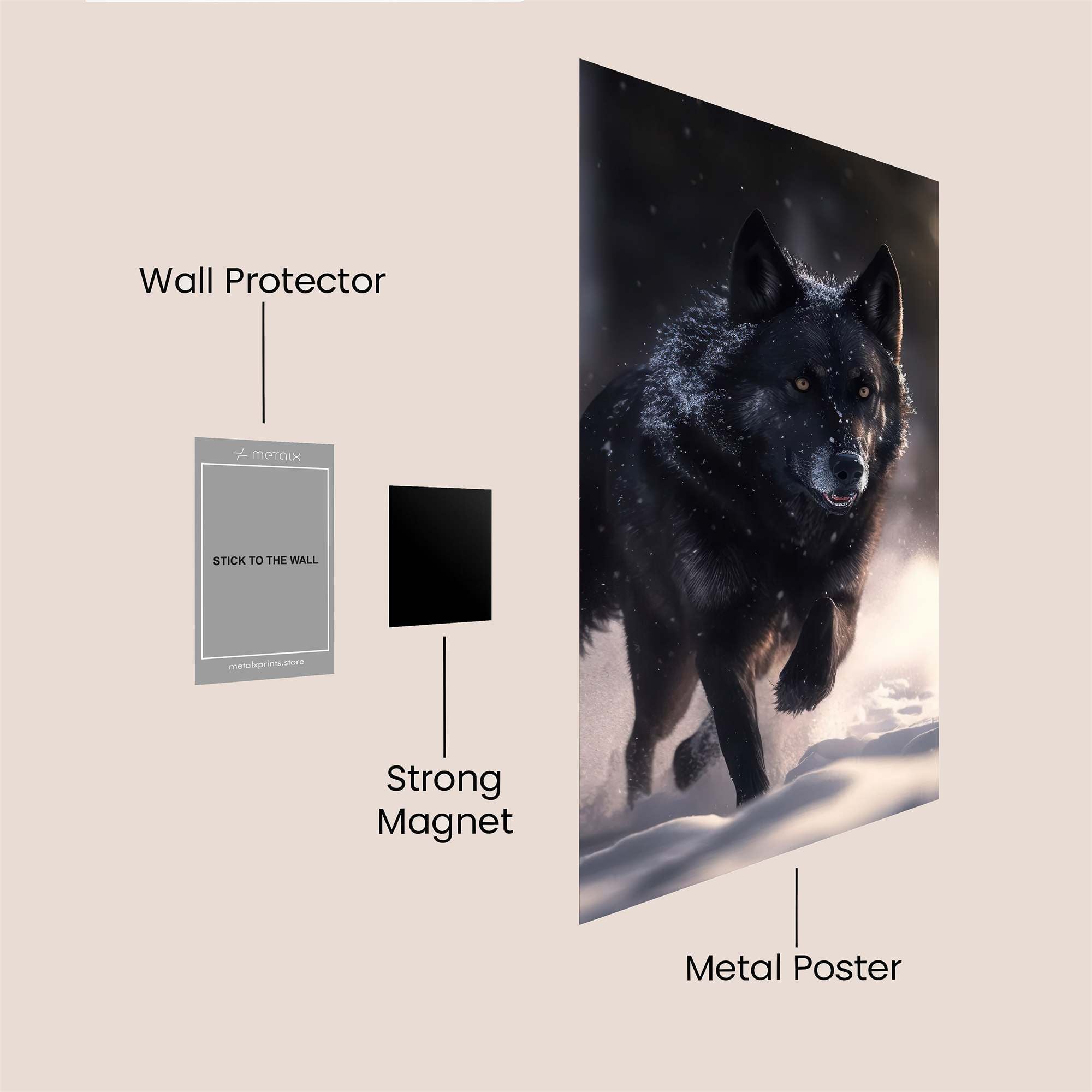 Wolf Majesty Safe Wall Magnetic / M