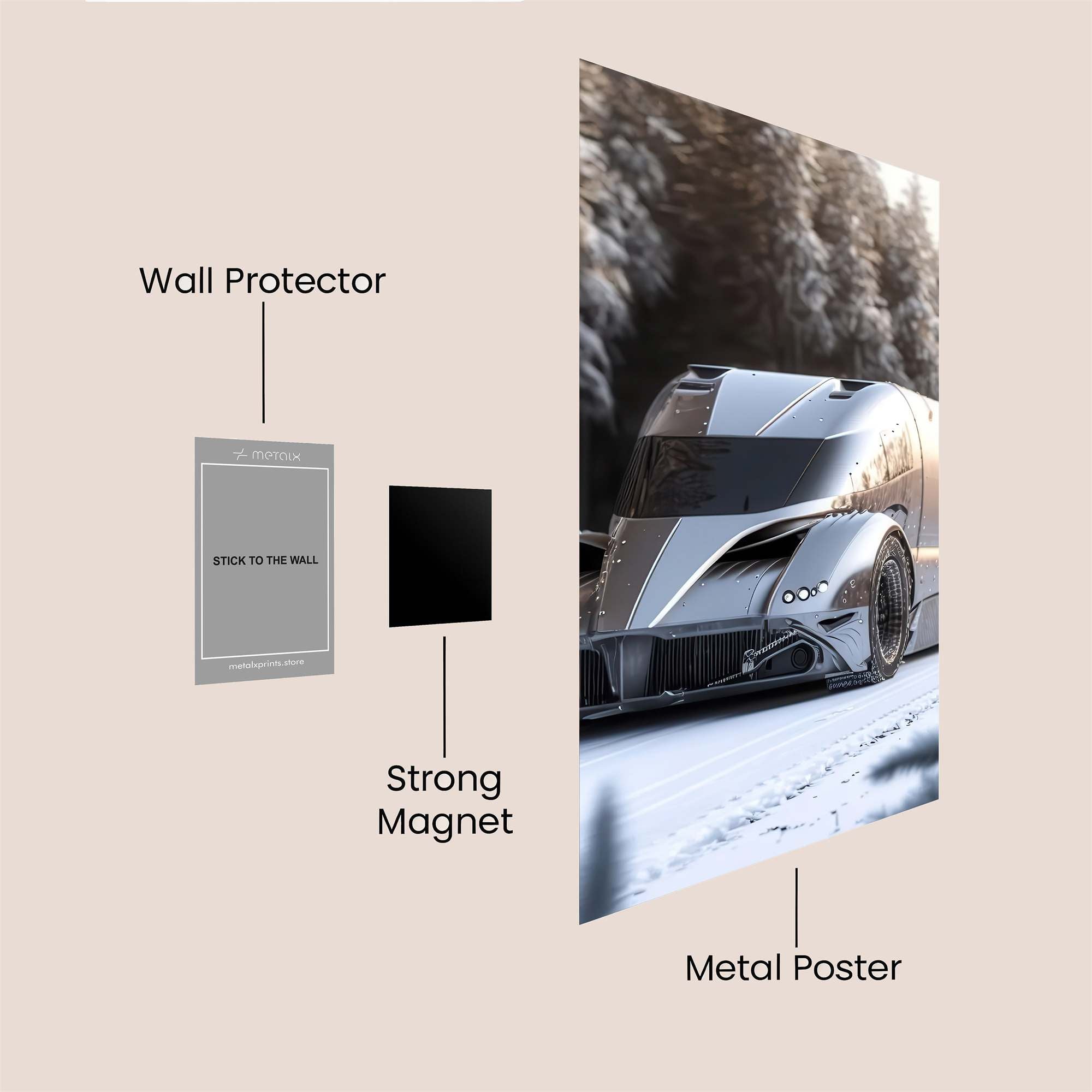Futuristic Frost Safe Wall Magnetic / M
