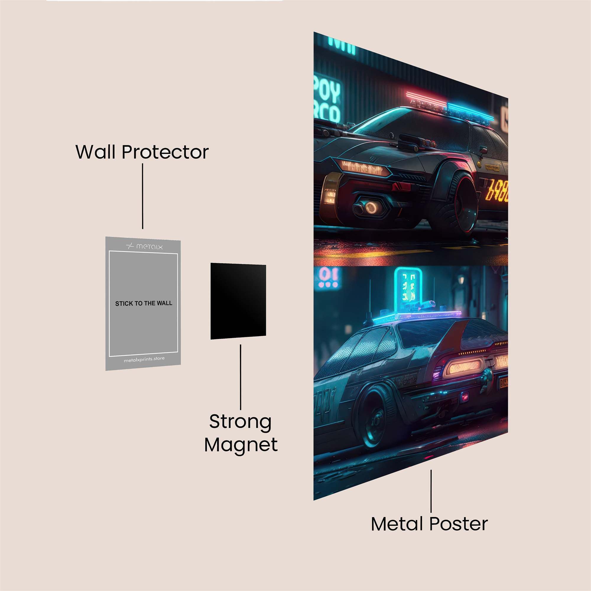 Cop Cruiser Safe Wall Magnetic / M