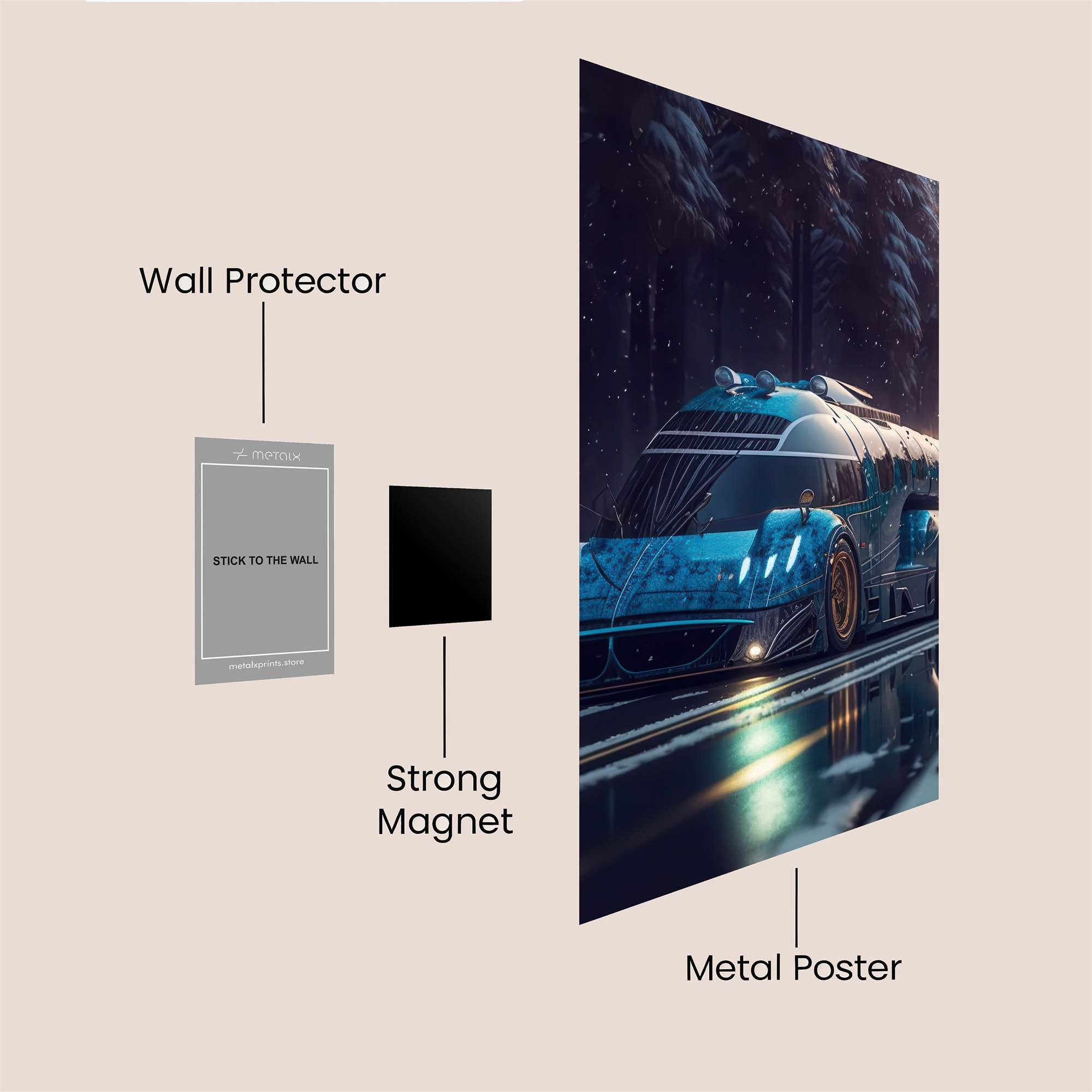 Futuristic Serenity Safe Wall Magnetic / M