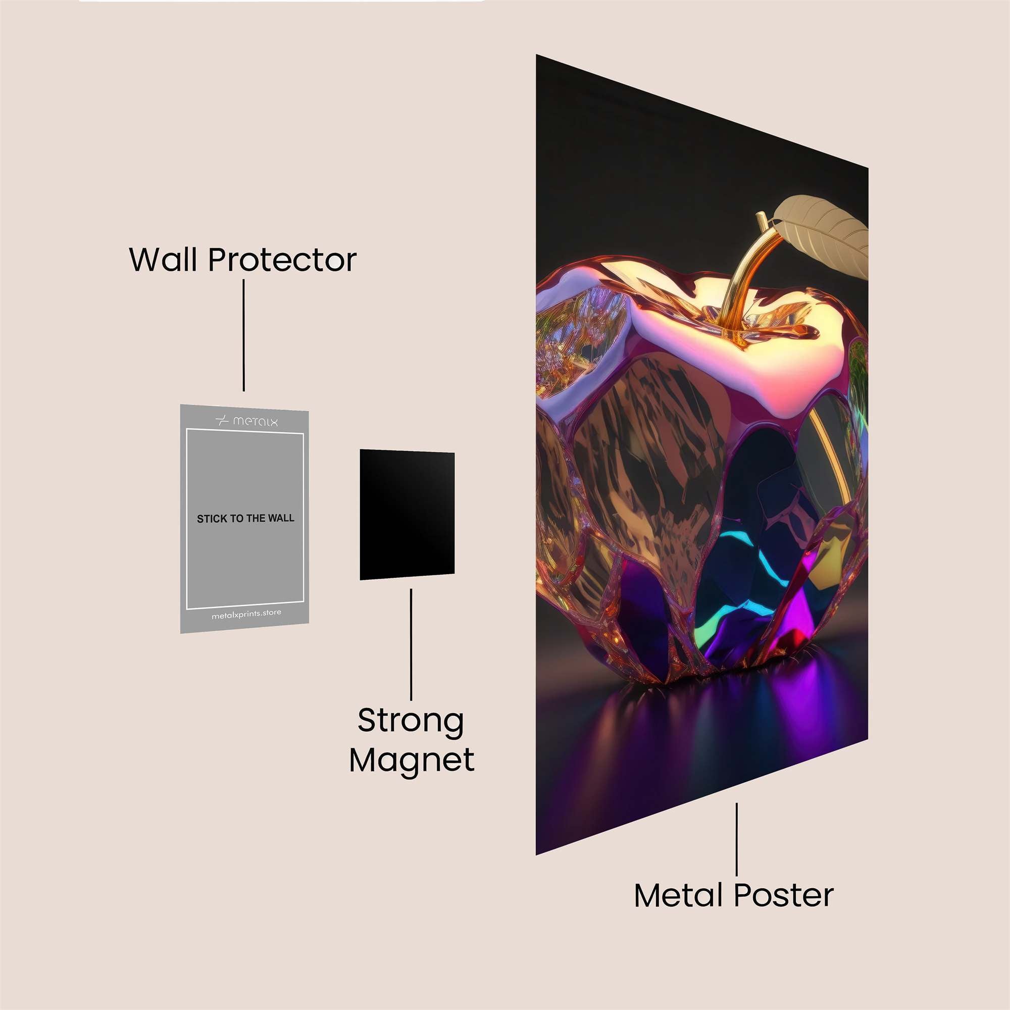 Crystal Apple Safe Wall Magnetic / M