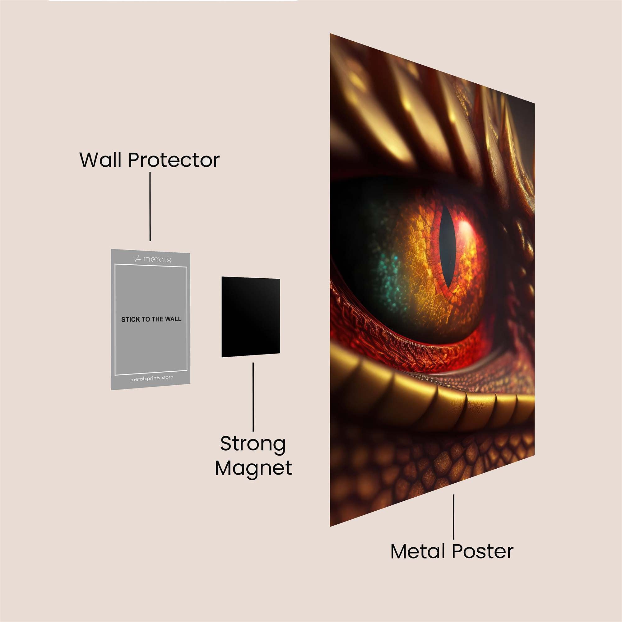 Dragon Gaze Safe Wall Magnetic / M