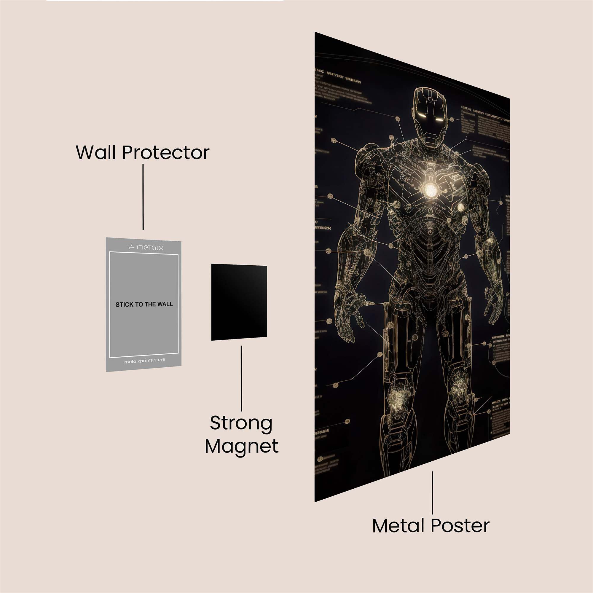 Ironman Blueprint Safe Wall Magnetic / M