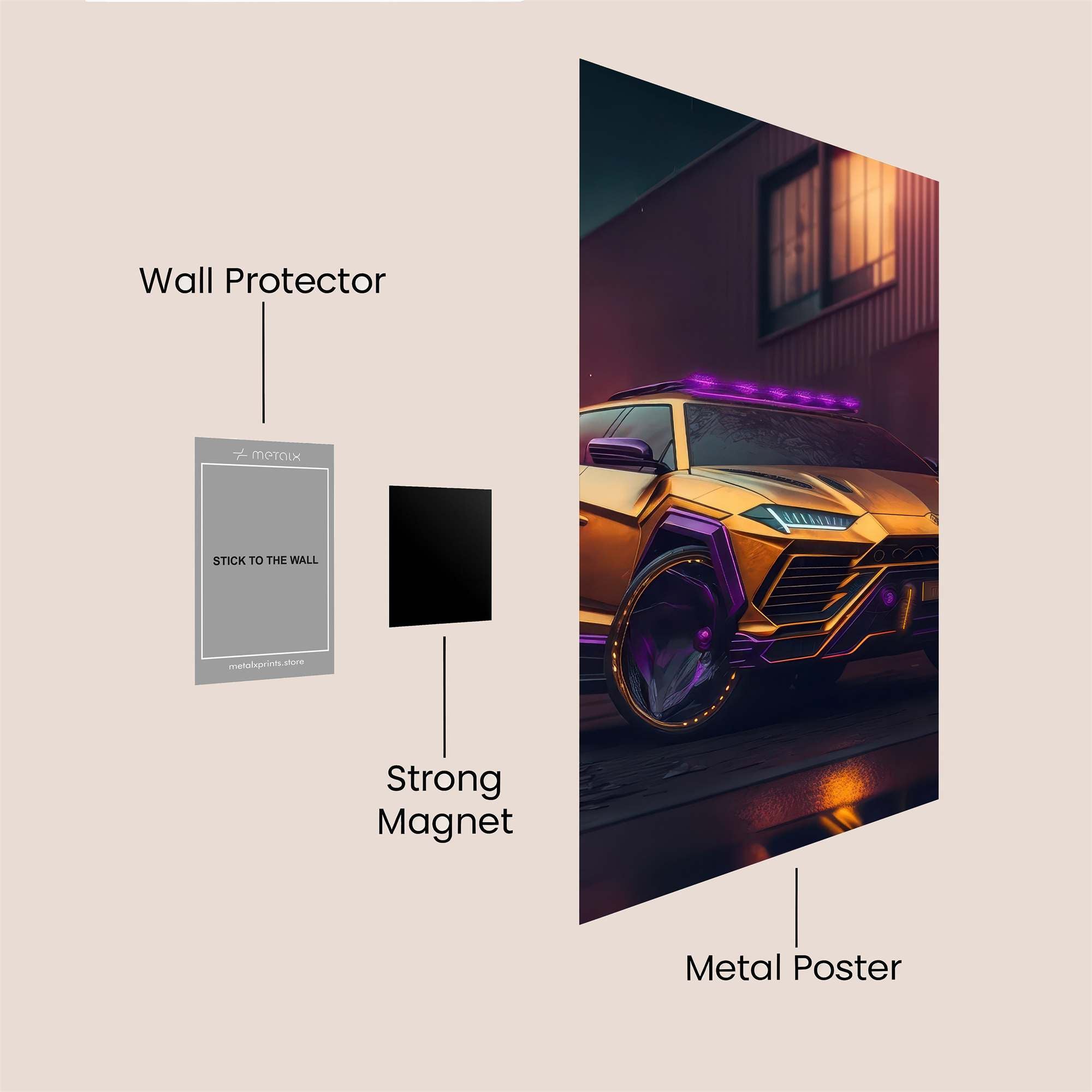 Lamborghini Neon Safe Wall Magnetic / M