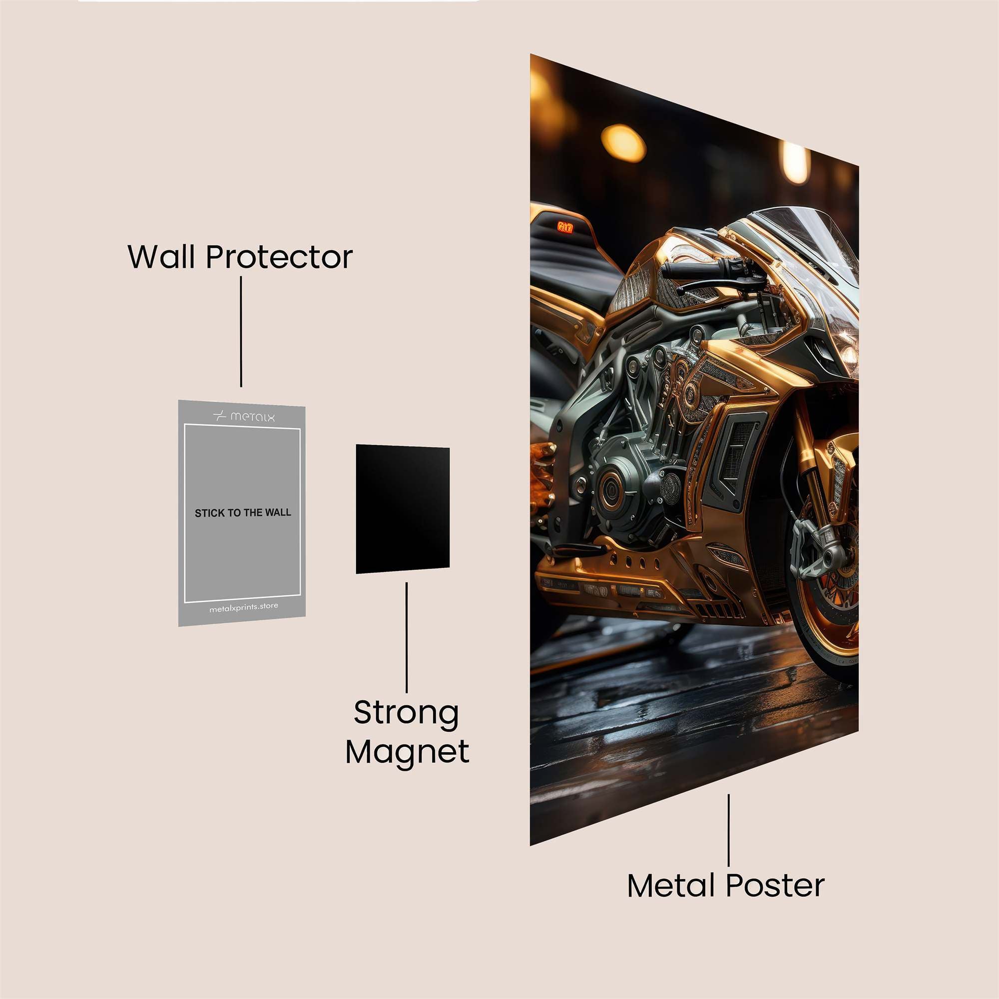 Futuristic Gleam Safe Wall Magnetic / M