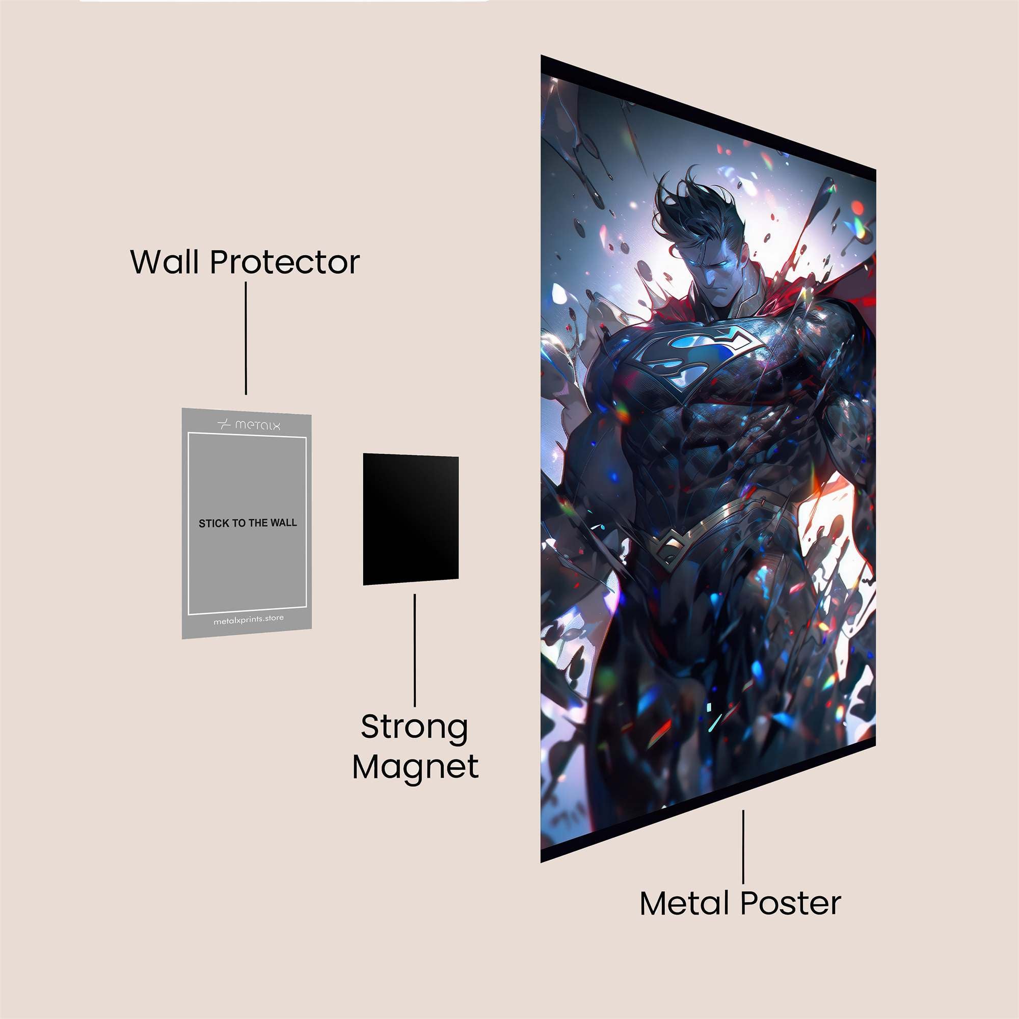 Superman Shattered Safe Wall Magnetic / M