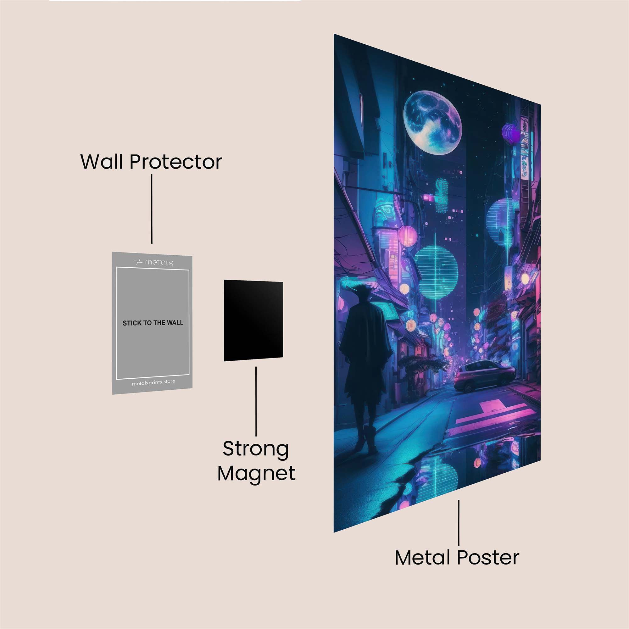 Neon Solitude Safe Wall Magnetic / M