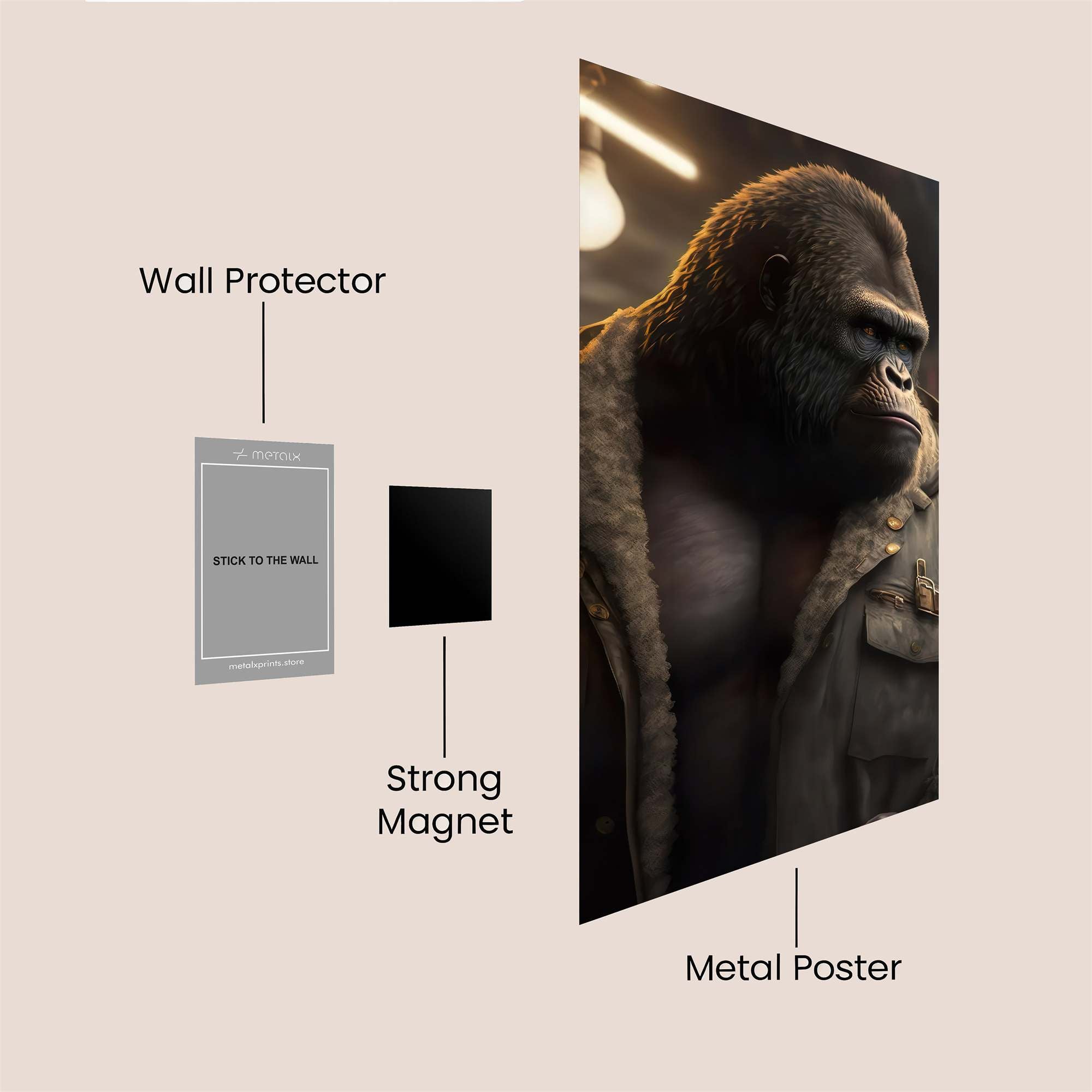 Gorilla Noir Safe Wall Magnetic / M