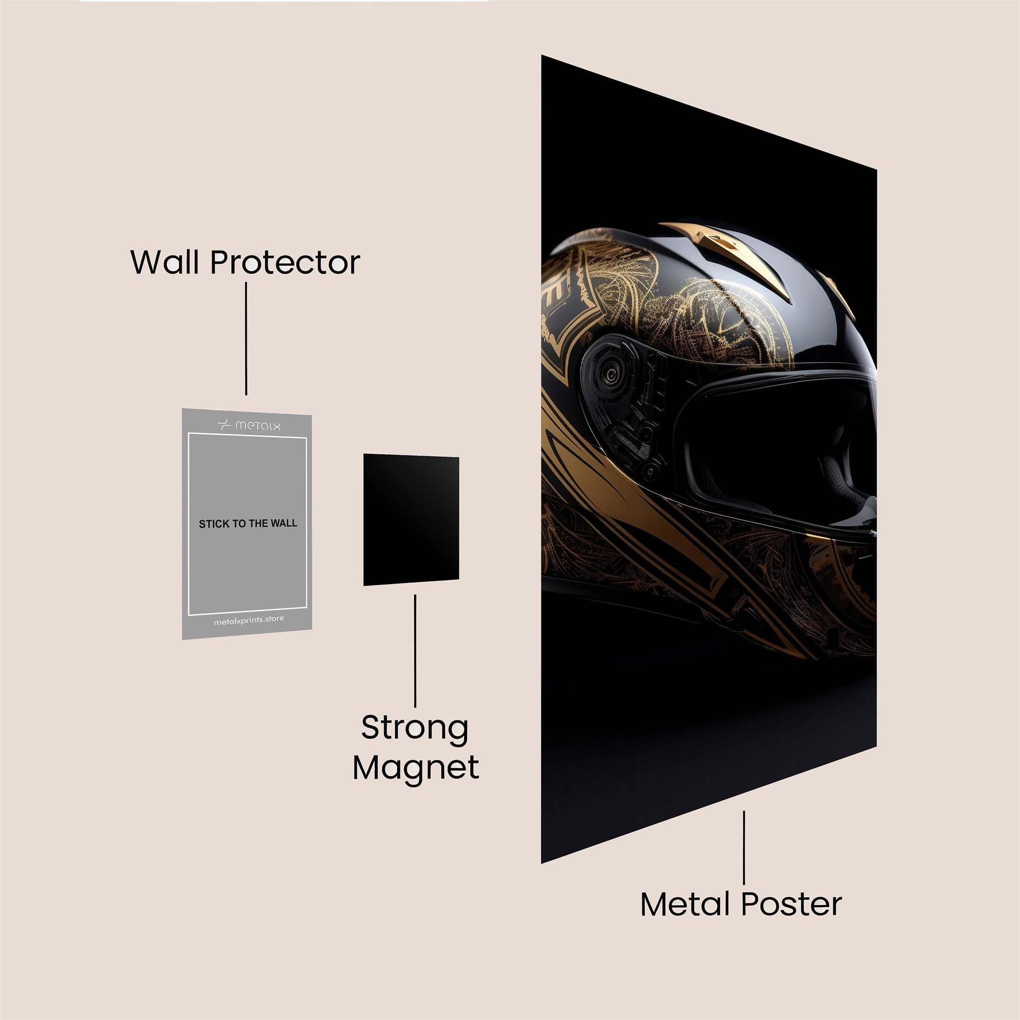 Helmet Elegant Safe Wall Magnetic / M