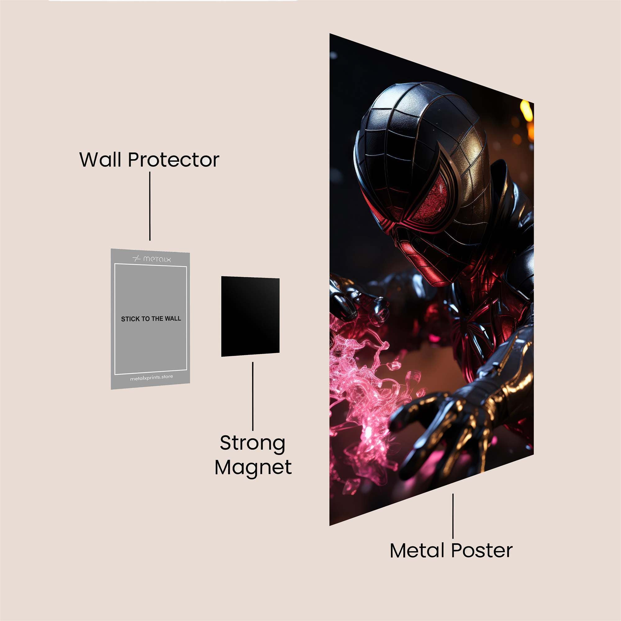 Spider-Menacing Safe Wall Magnetic / M