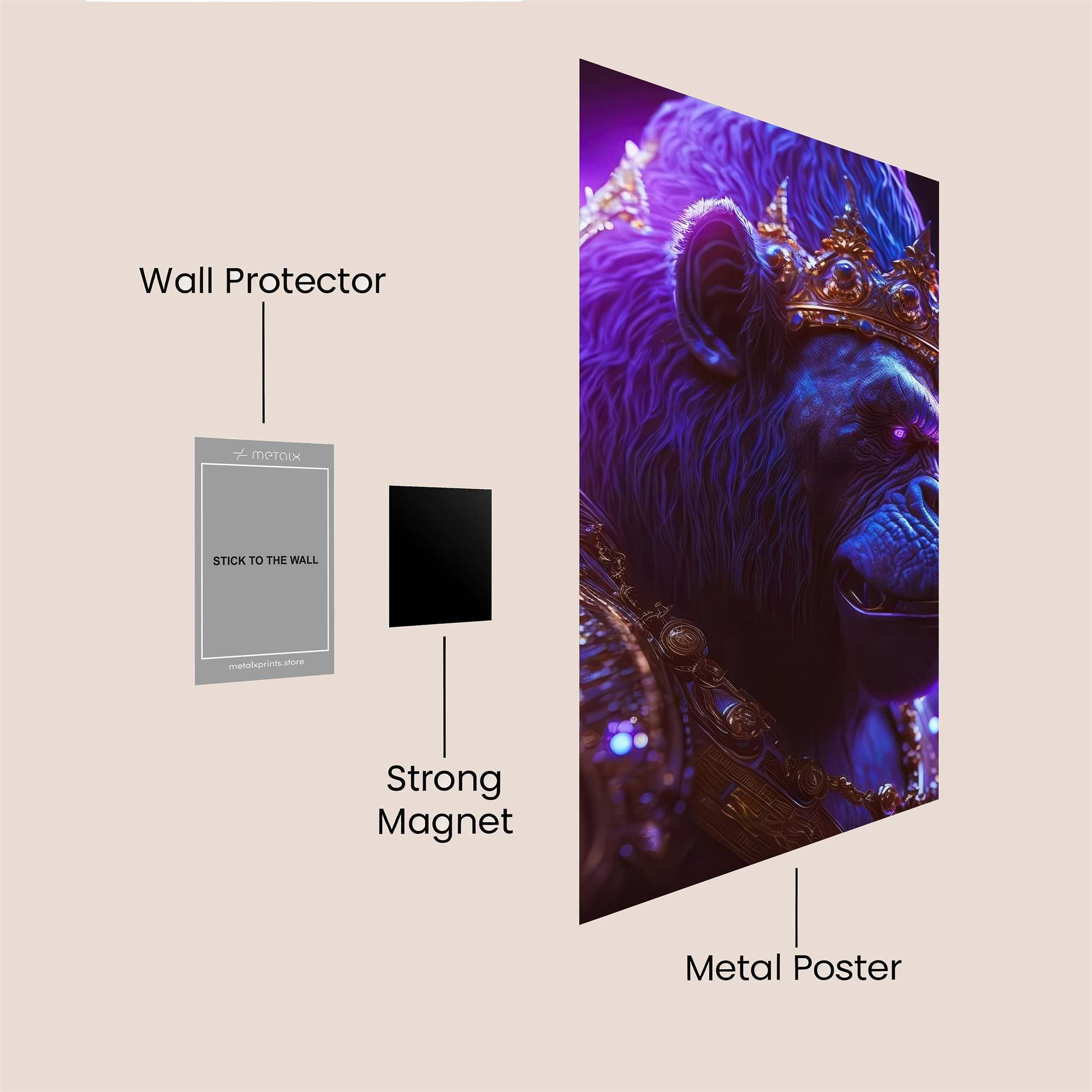 Gorilla Royalty Safe Wall Magnetic / M