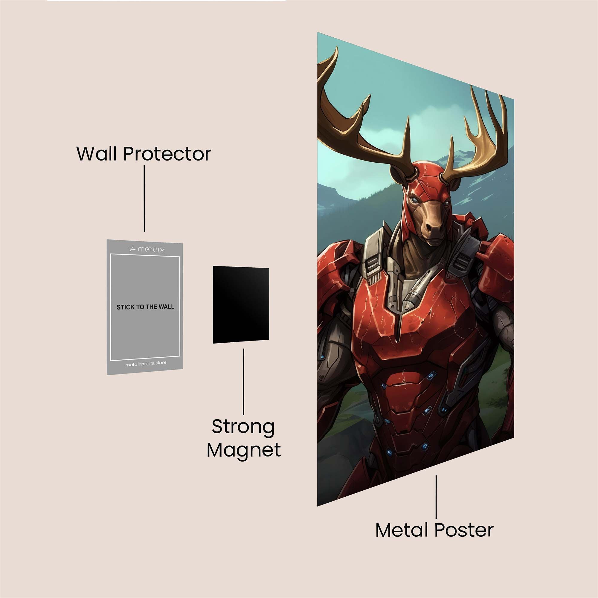 Deer Warrior Safe Wall Magnetic / M