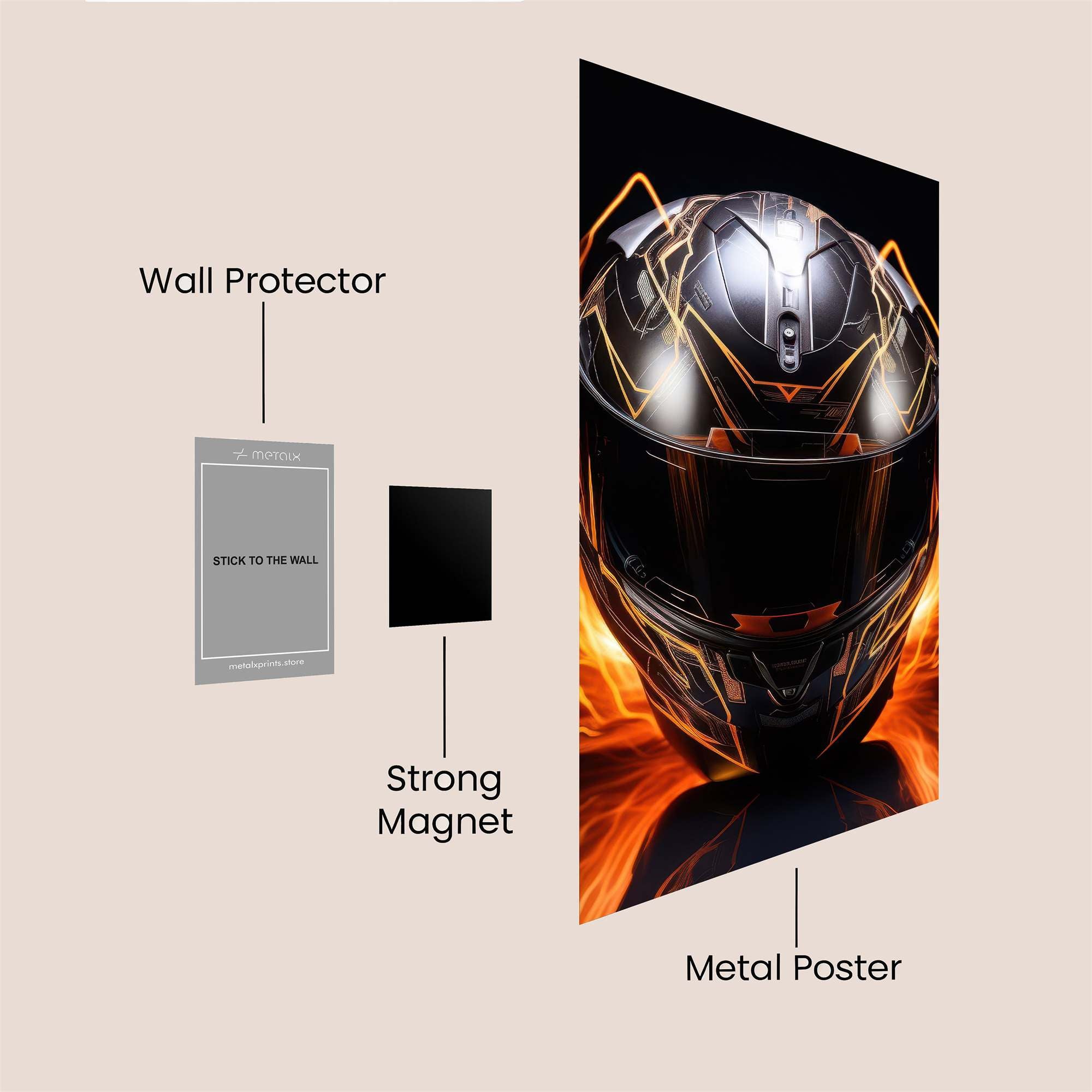 Helmet Blaze Safe Wall Magnetic / M